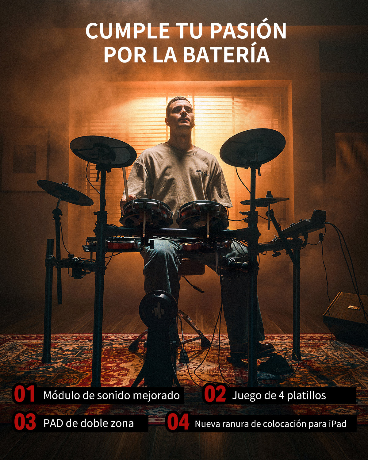 Donner DED-300X Batería electrónica 5 tambores y 4 platos