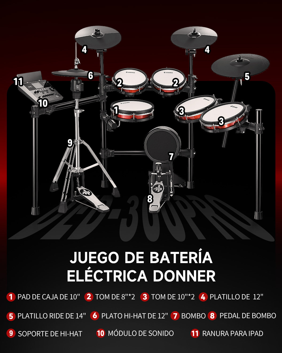Donner DED-300Pro Batería Electrónica