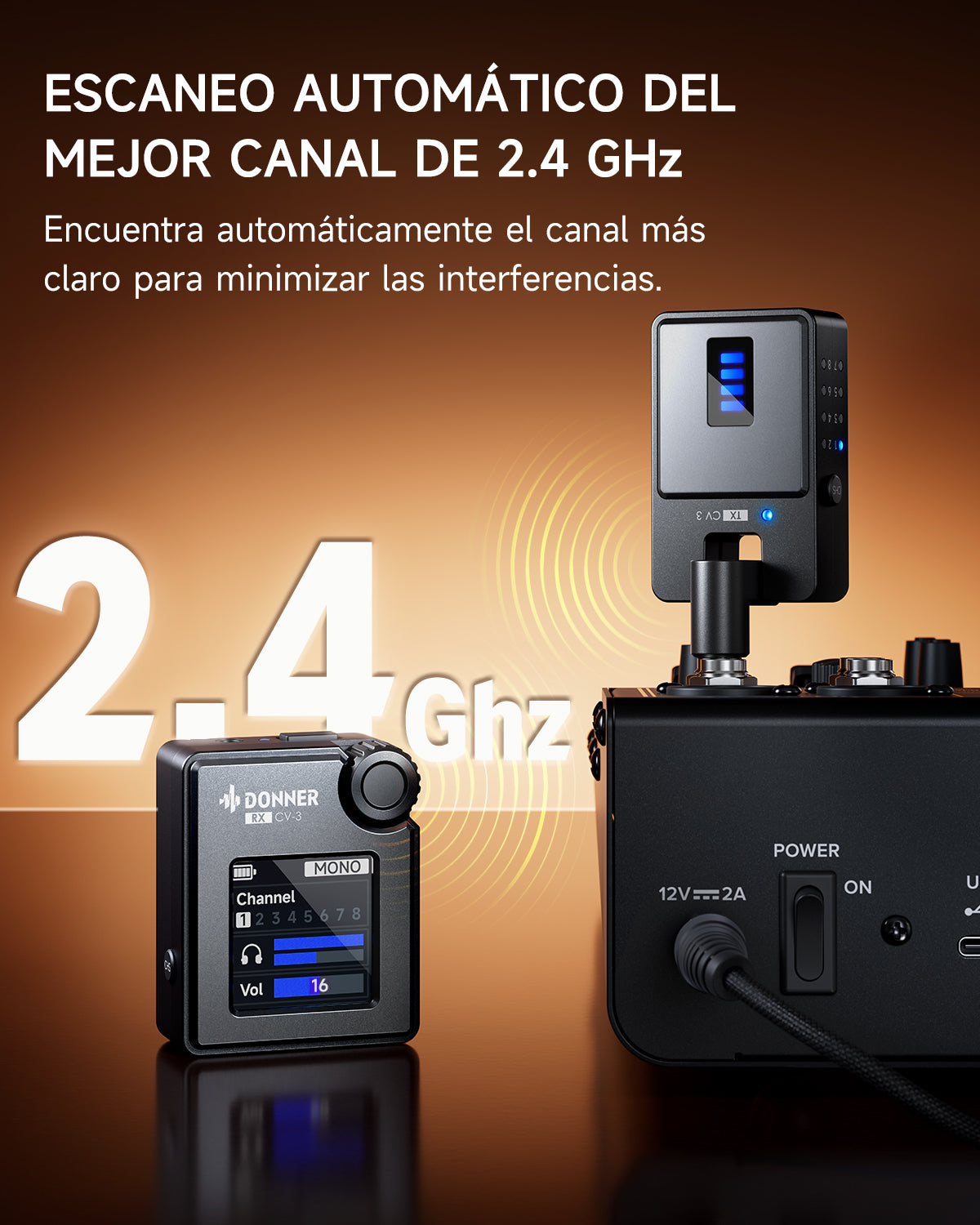 Donner CV-3 Sistema de monitorización inalámbrico intraauricular