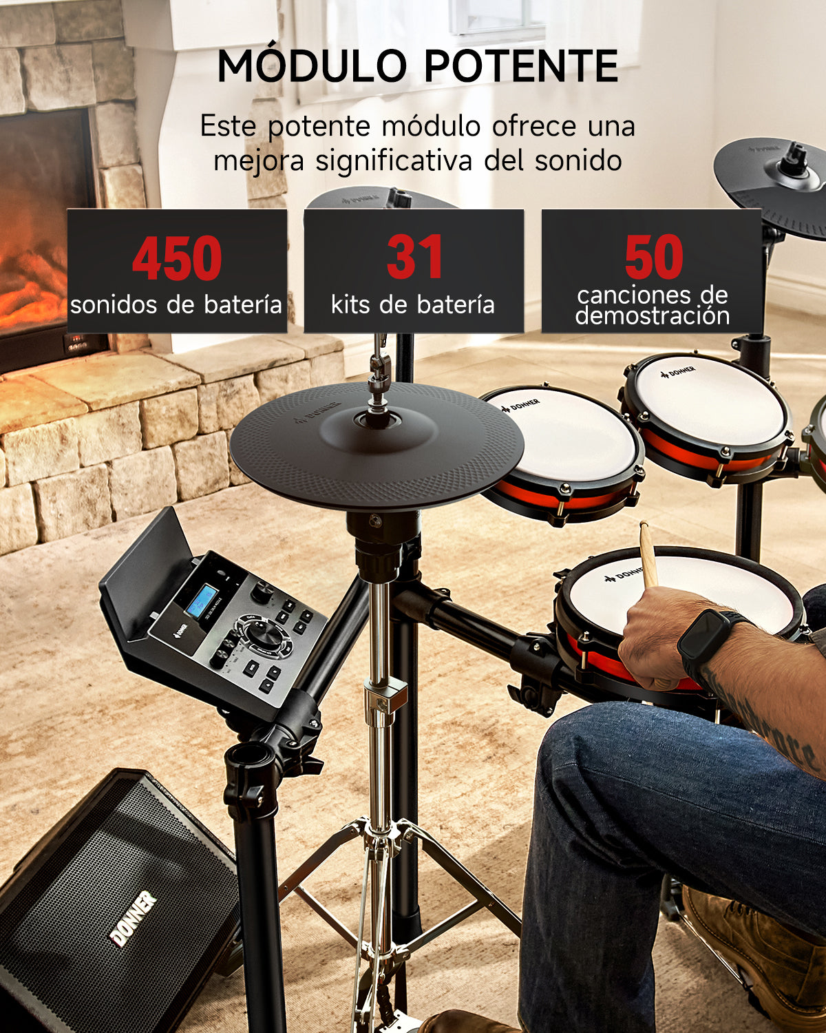 Donner DED-200Pro Batería Electrónica Hi-hat independiente