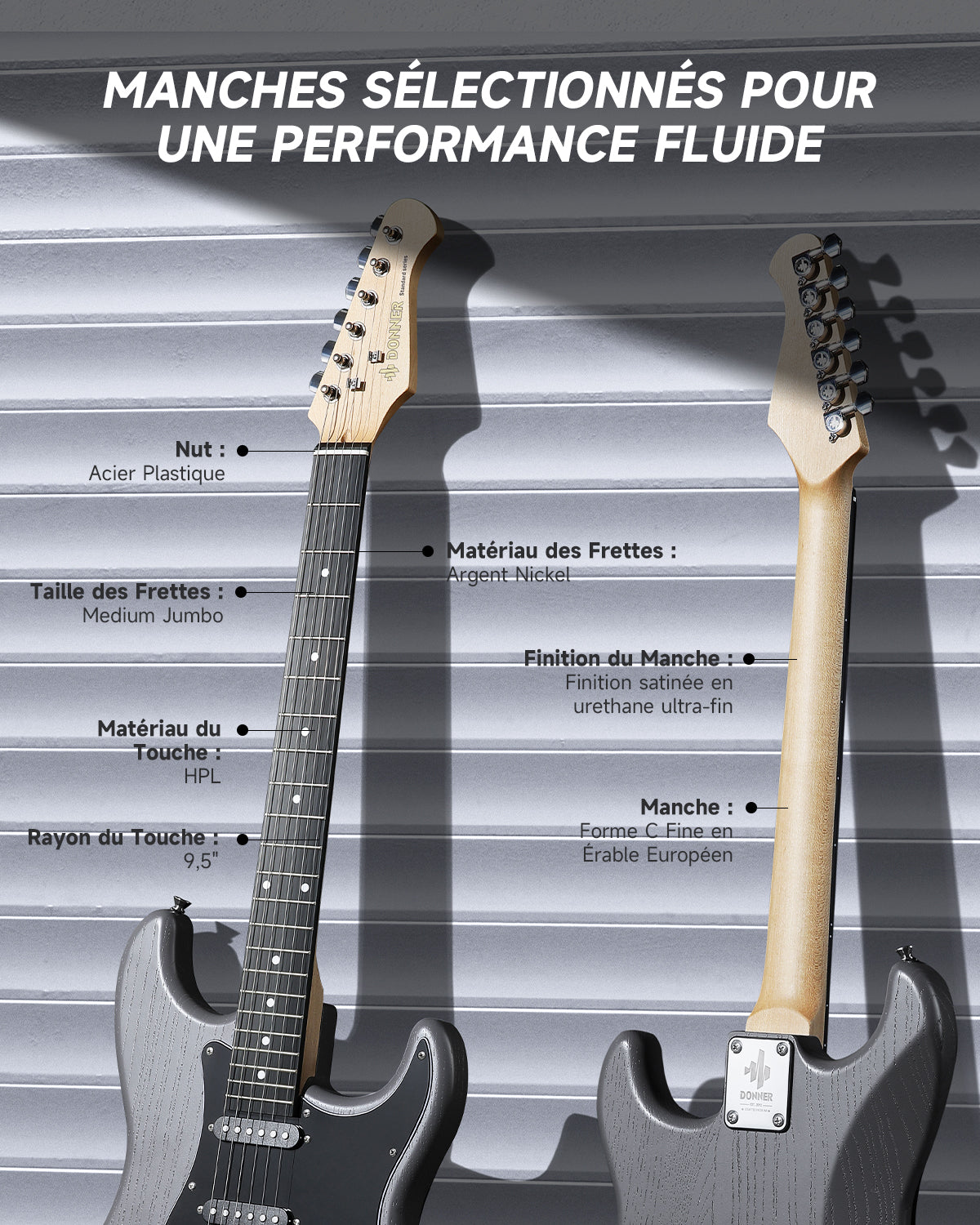 Donner DST-80 Juego de guitarra eléctrica matton black