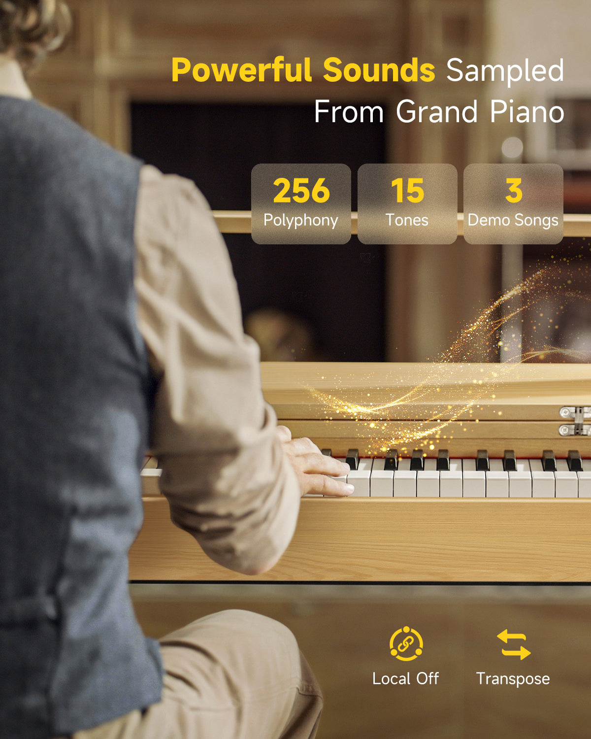 Donner OURA™ R300 Piano Digital Rústico Teclado Domestico