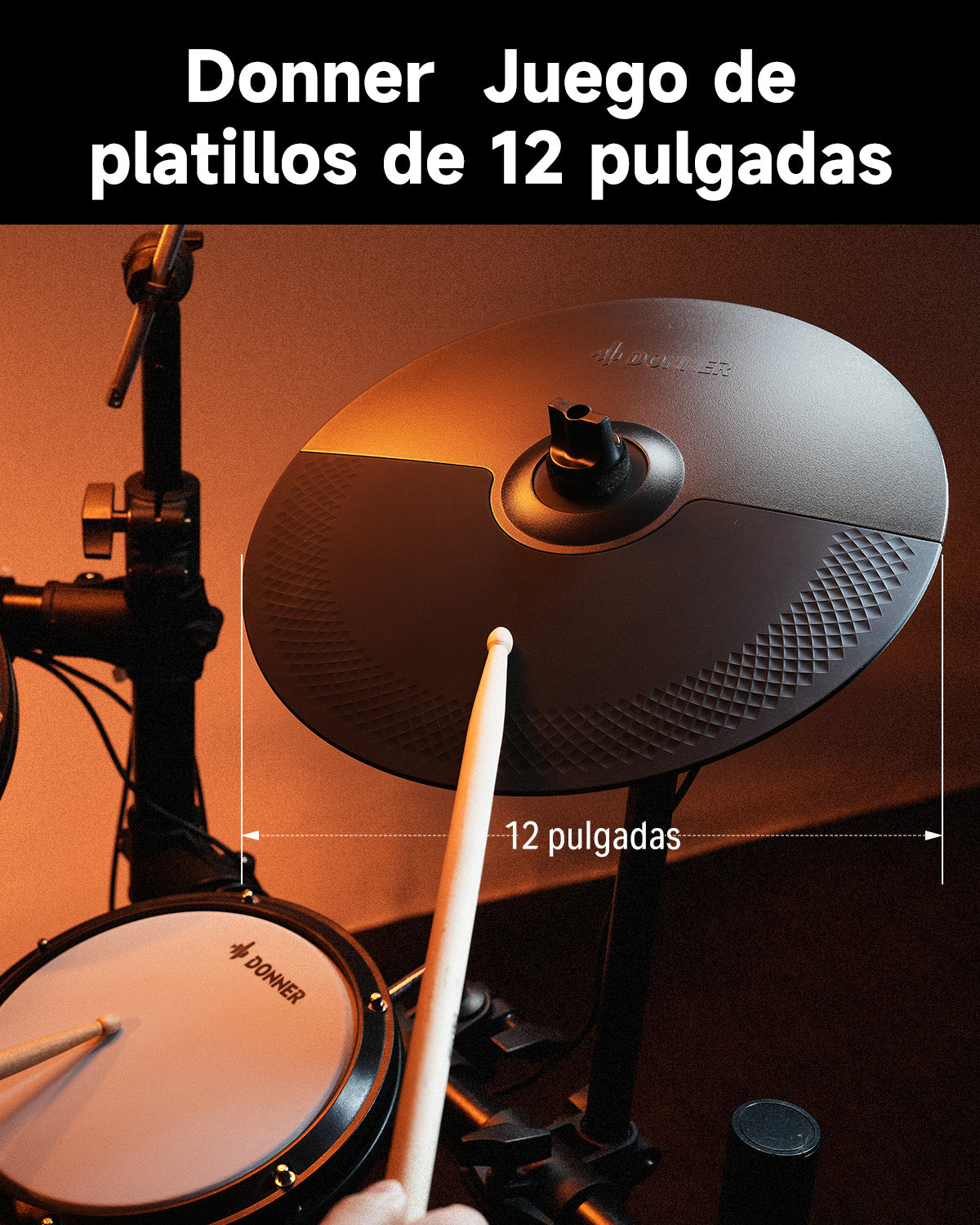 Donner con plato de 12 pulgadas y soporte para platos para expansión DED-200