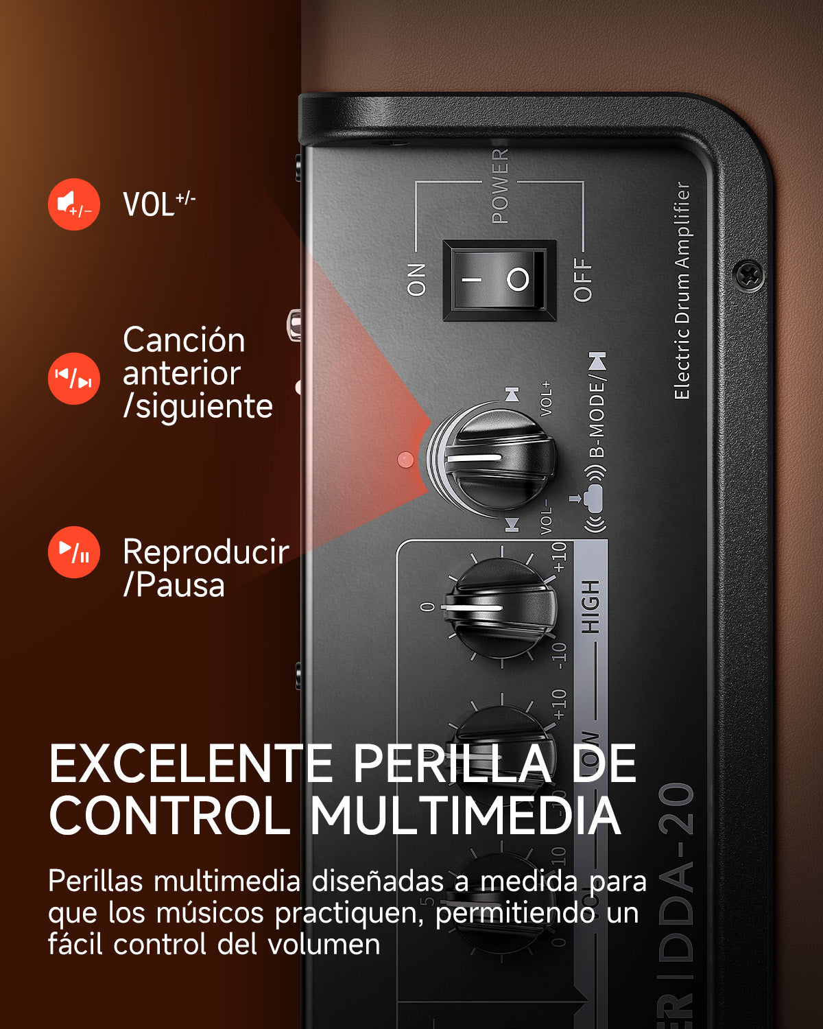Donner DDA-20 Amplificador eléctrico para batería Marrón