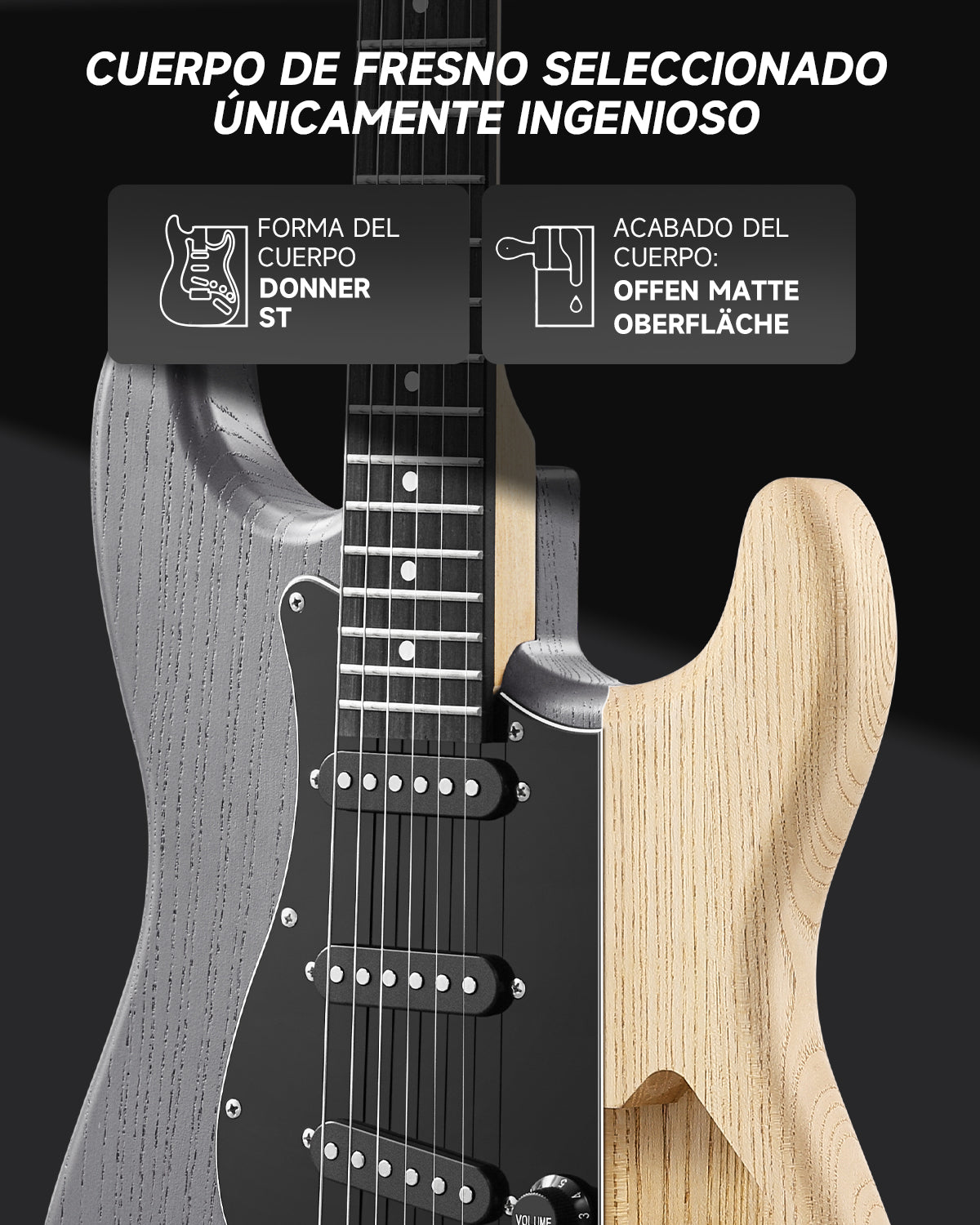 Donner DST-80 Juego de guitarra eléctrica matton black
