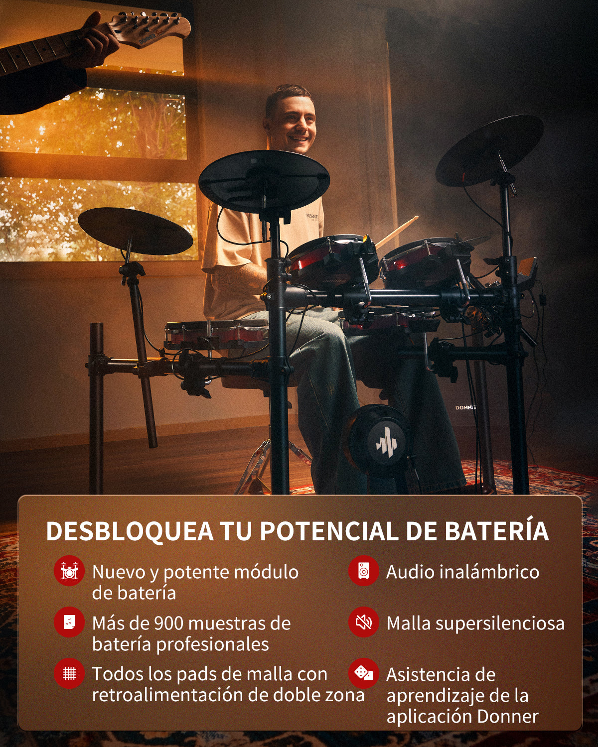 Donner DED-300X Batería electrónica 5 tambores y 4 platos