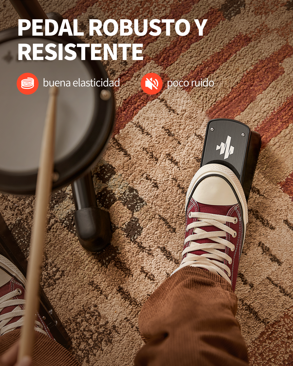 Donner DED-80 Kit de Batería Electrónica para principiantes con 180 sonidos, con parche silencioso y pedales de uso rudo, incluye banco, baquetas y audífonos, ligero y portátil