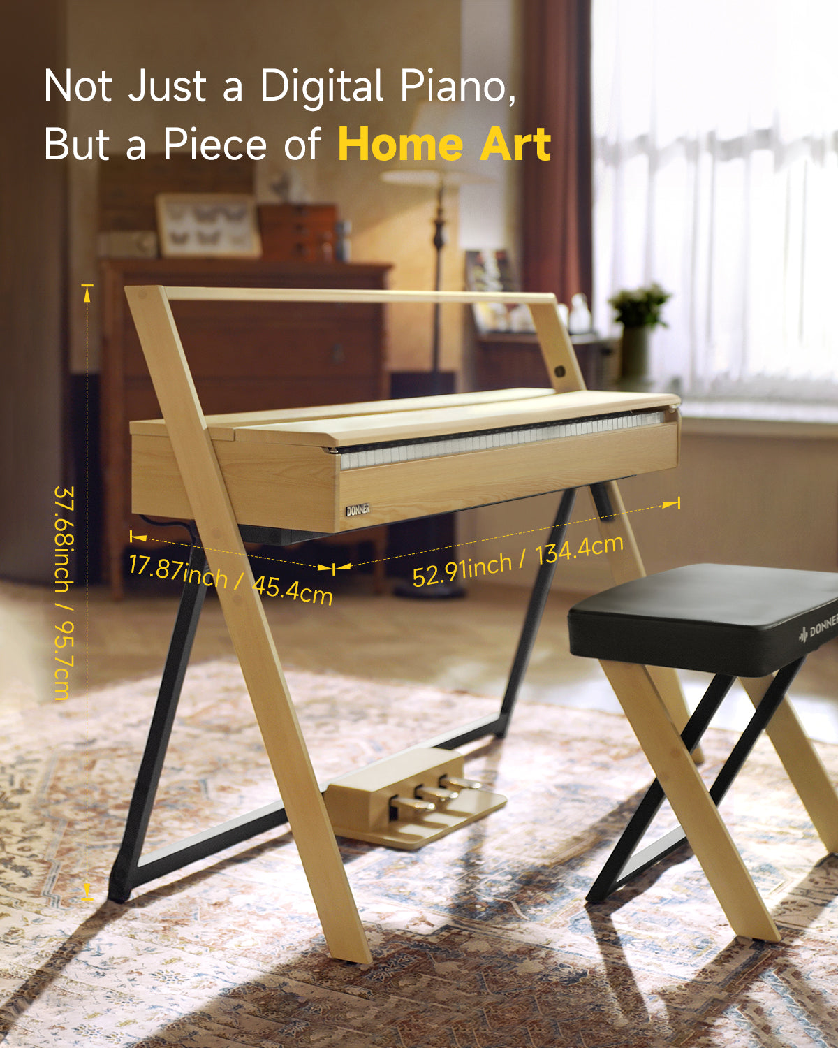 Donner OURA™ R300 Piano Digital Rústico Teclado Domestico