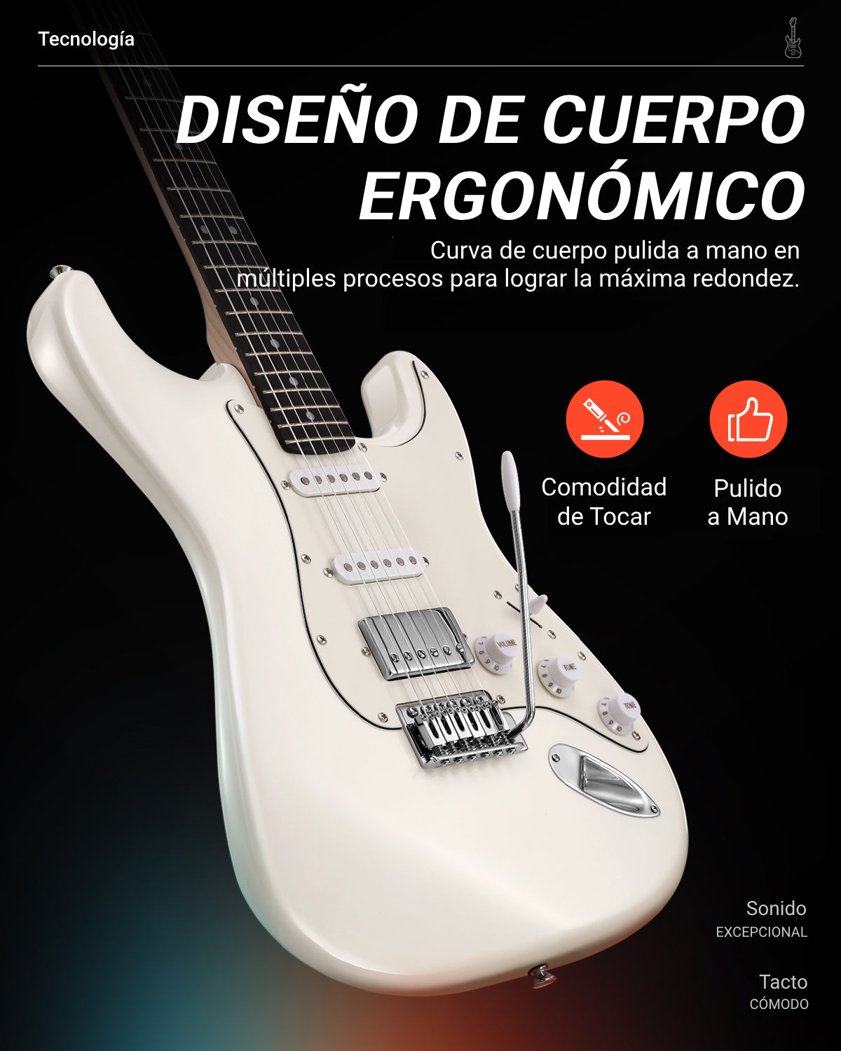 Donner Guitarra eléctrica modelo DST-152W, kit de inicio de guitarra eléctrica de 39" con pastilla HSS de división de bobina, incluye amplificador, funda, accesorios y es de color blanco polar