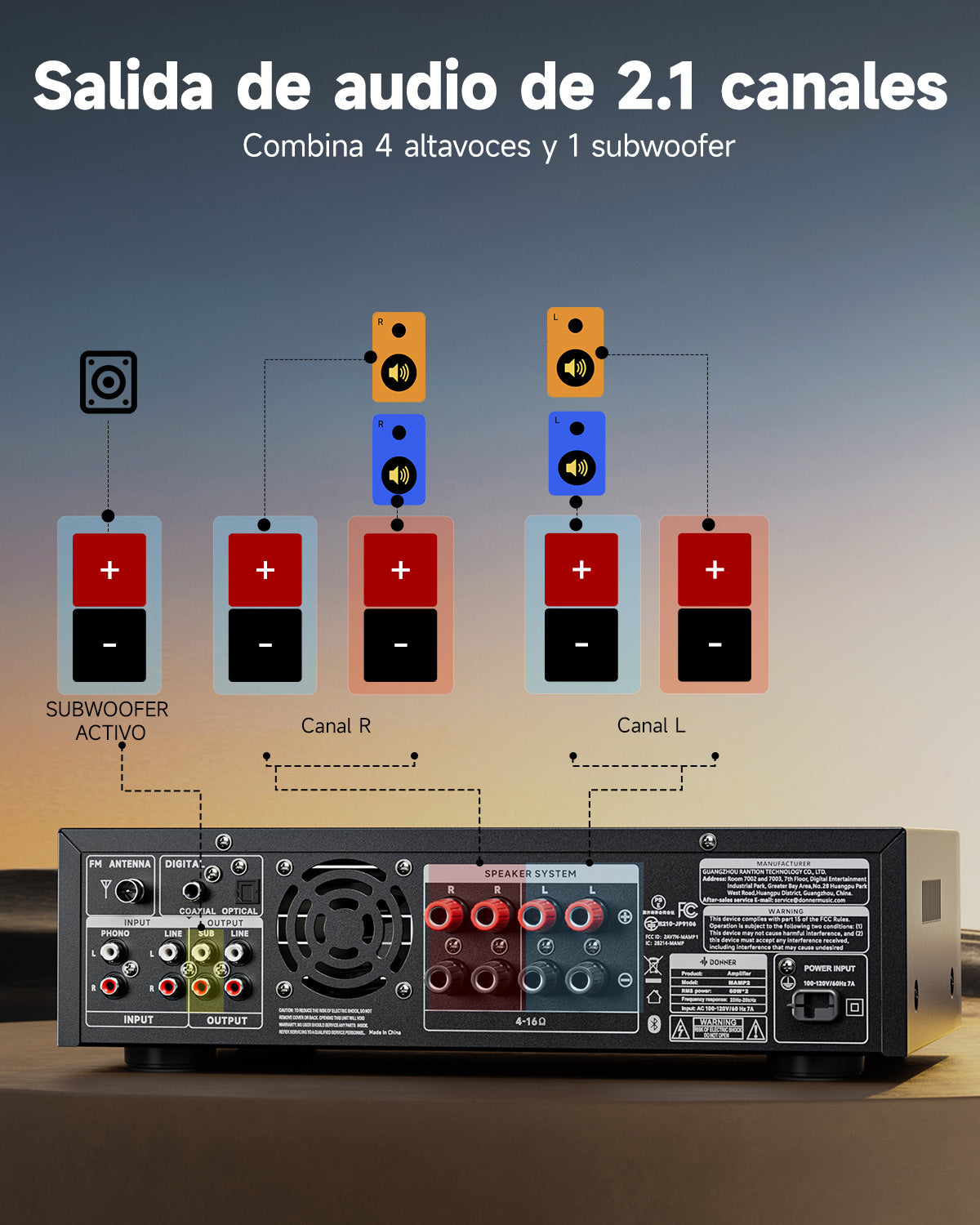 Donner MAMP2 Amplificador de 2 canales