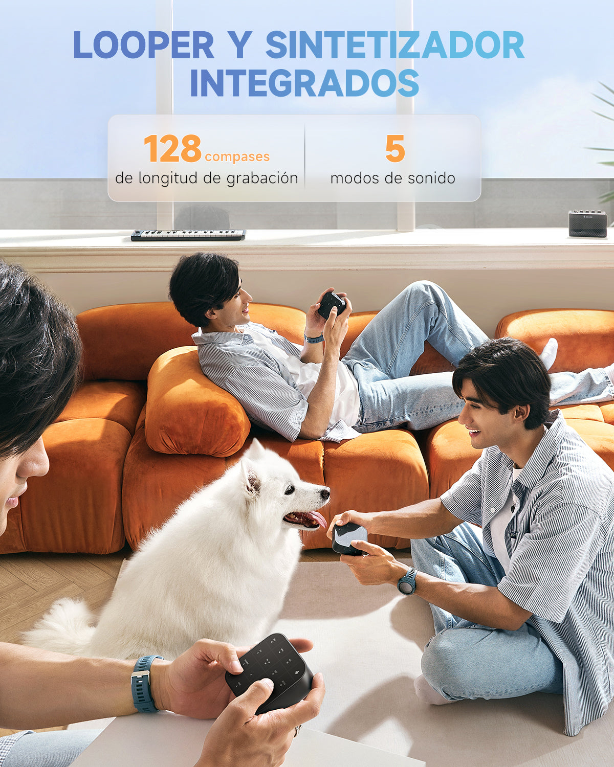 DONNER MEDO Sintetizador musical portátil multifunción