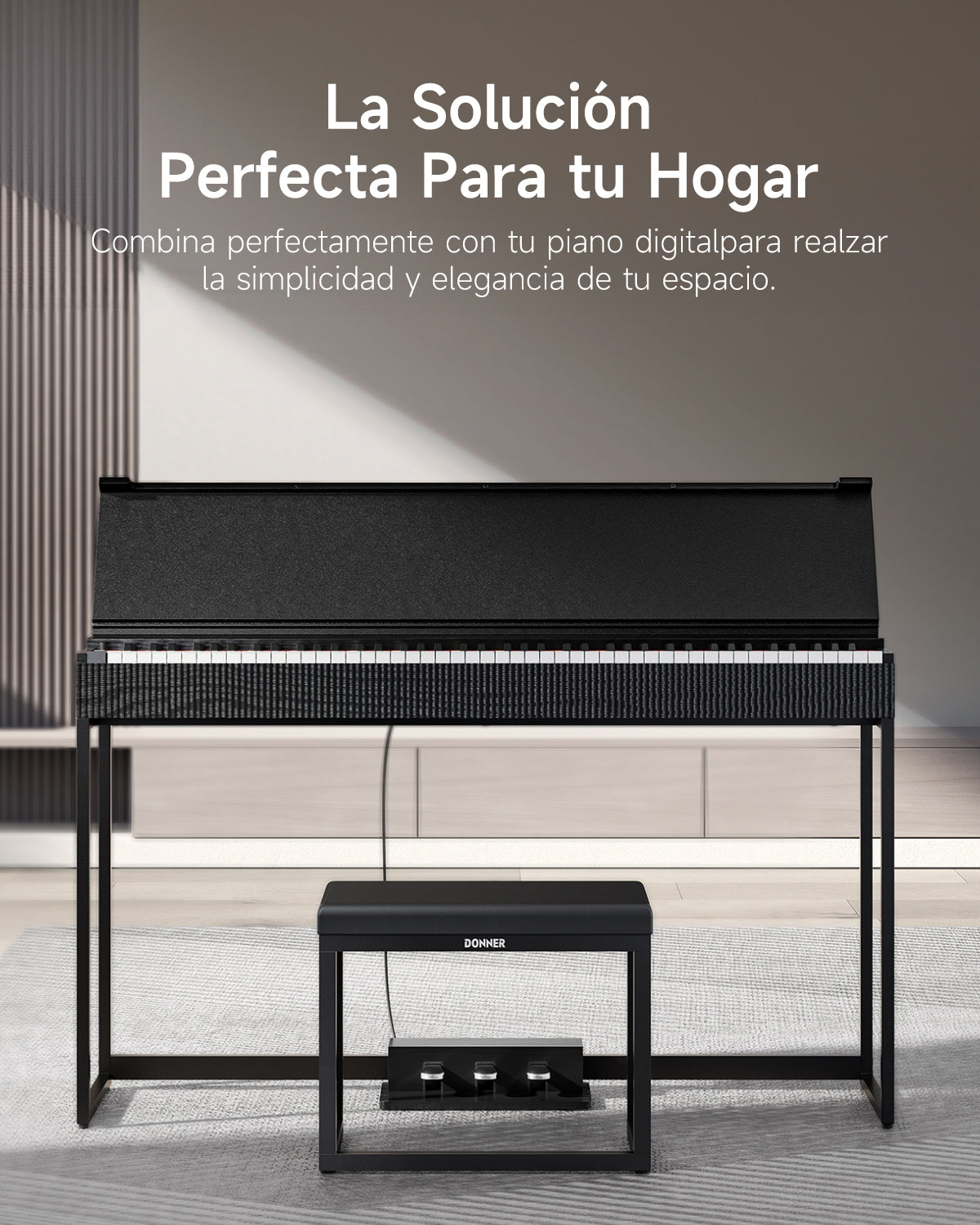 Donner DKB-200 Bancito de piano estilo hogar resistente a la corrosión de metal