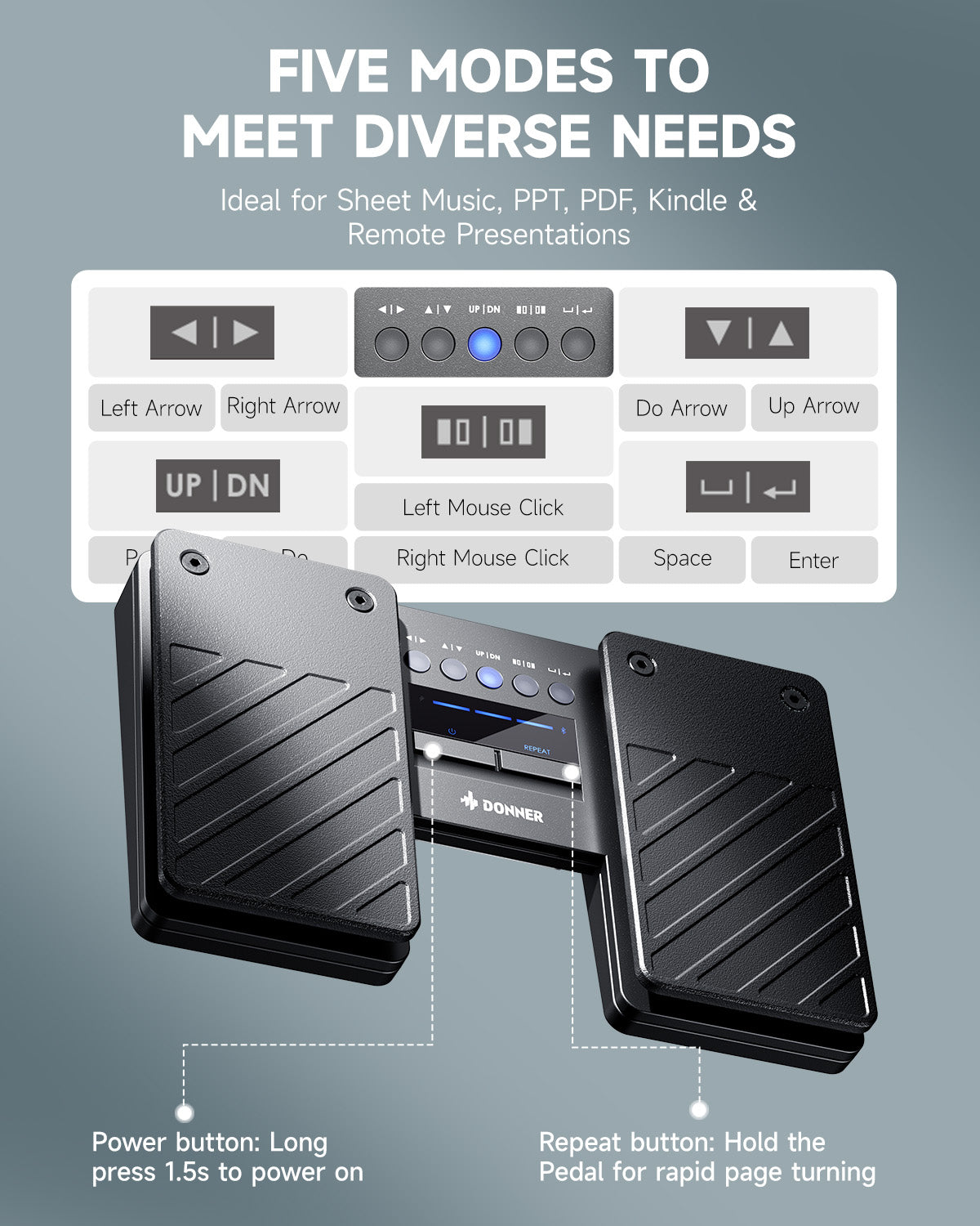 Donner DBM-50 Volteador de páginas con Bluetooth