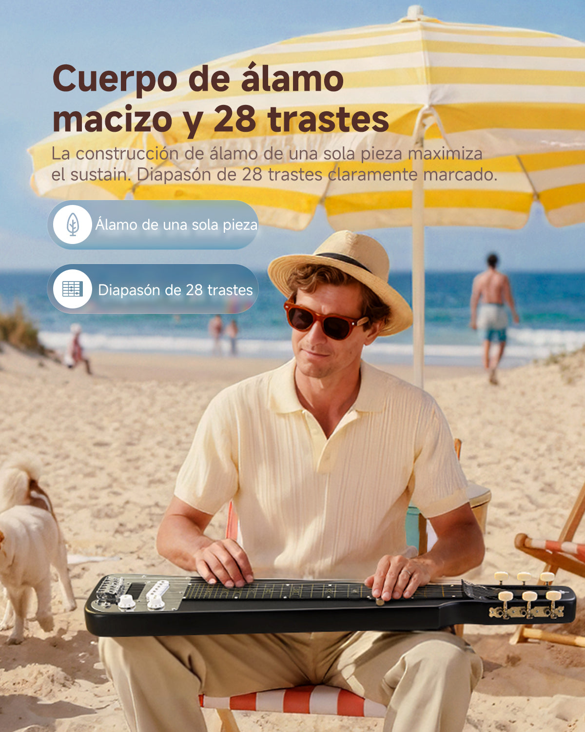 Donner LSG-1 Guitarra de Acero Hawaiana