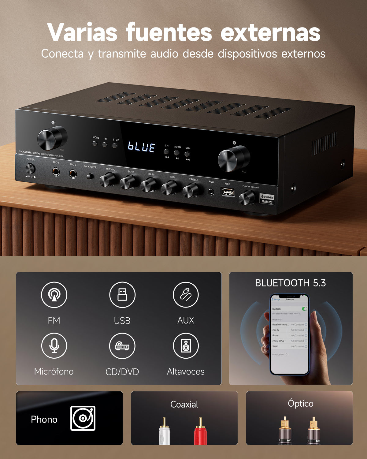 Donner MAMP2 Amplificador de 2 Canales