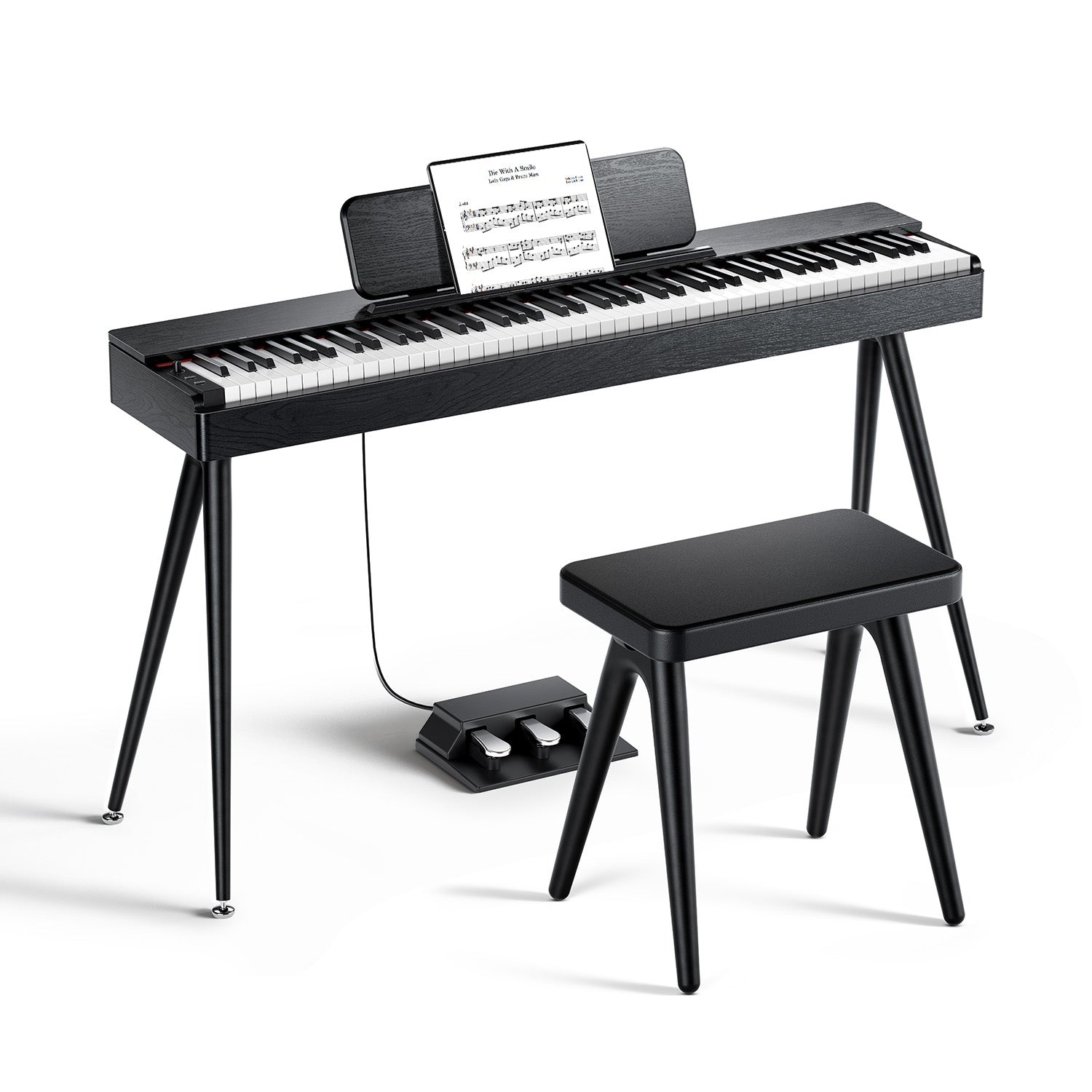 Donner OURA™ S100 Piano digital doméstico de 88 teclas Color roble veteado negro-Negro##