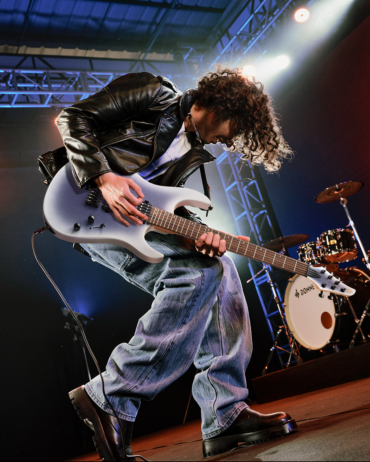 DONNER DMT-100 Guitarra Eléctrica de Cuerpo Sólido, Acabado Mate, 39 Pulgadas, Kit para Principiantes de Guitarra Eléctrica de Metal