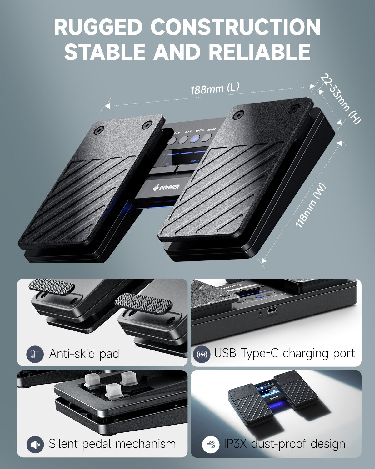 Donner DBM-50 Volteador de páginas con Bluetooth