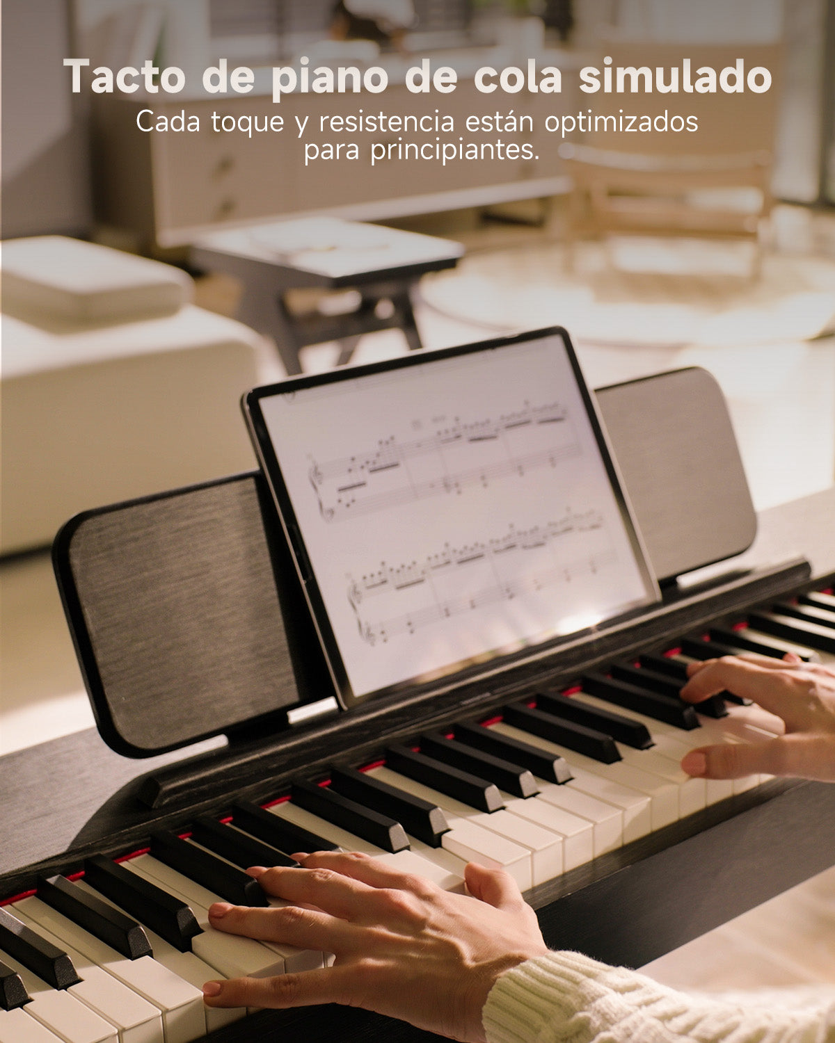 Donner OURA™ S100 Piano digital doméstico de 88 teclas Color roble veteado negro-Negro##