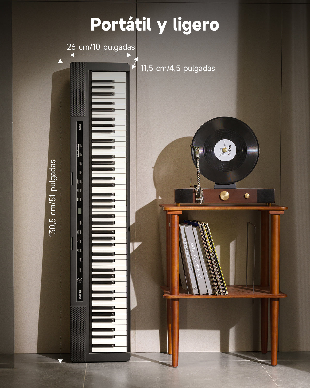 DONNER DEP-16 Piano Digital Portátil de 88 Teclas de Tamaño Completo con Pesado, Pedal de Sostenido y Fuente de Alimentación