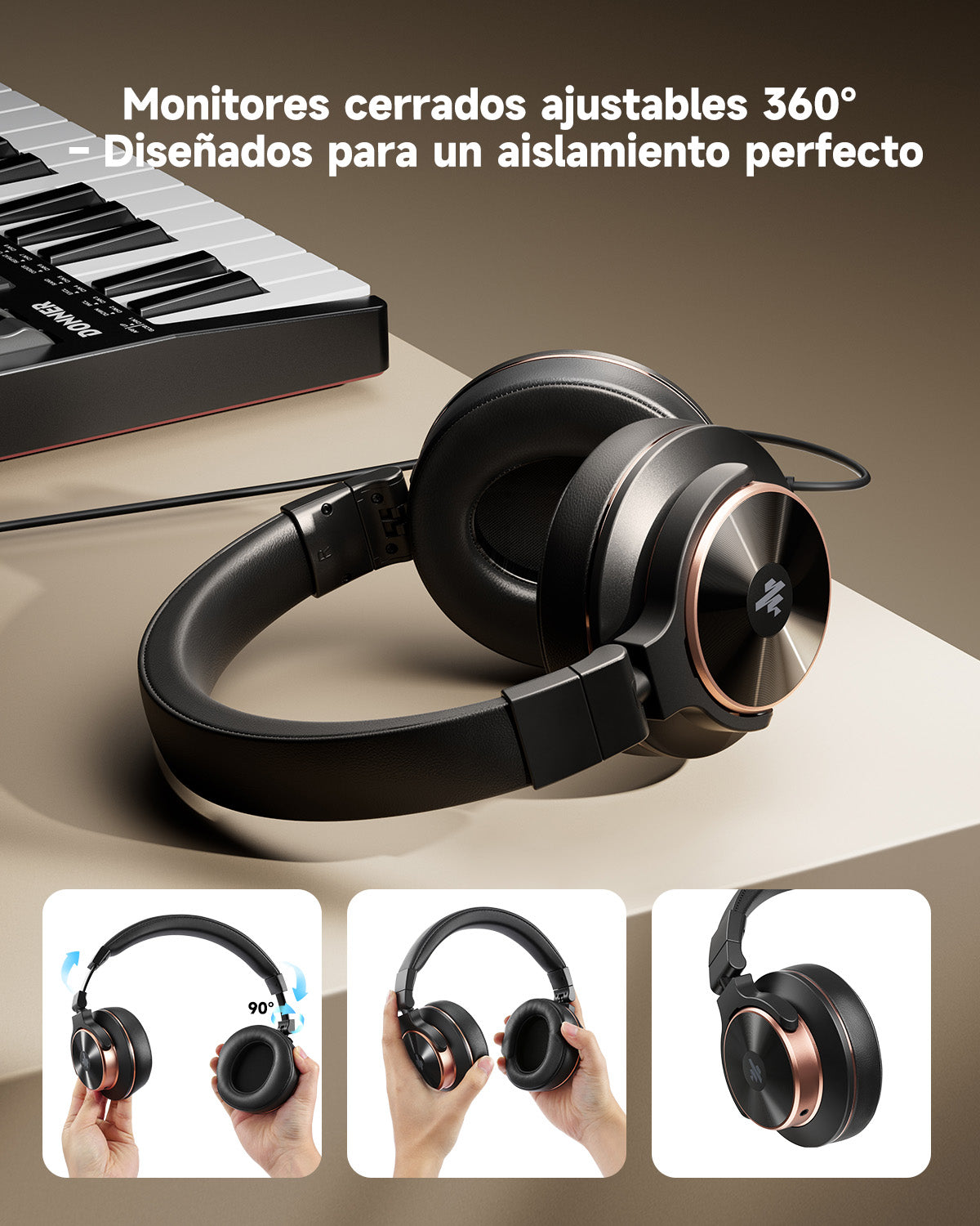 Donner M100 Auriculares de Monitor de Estudio