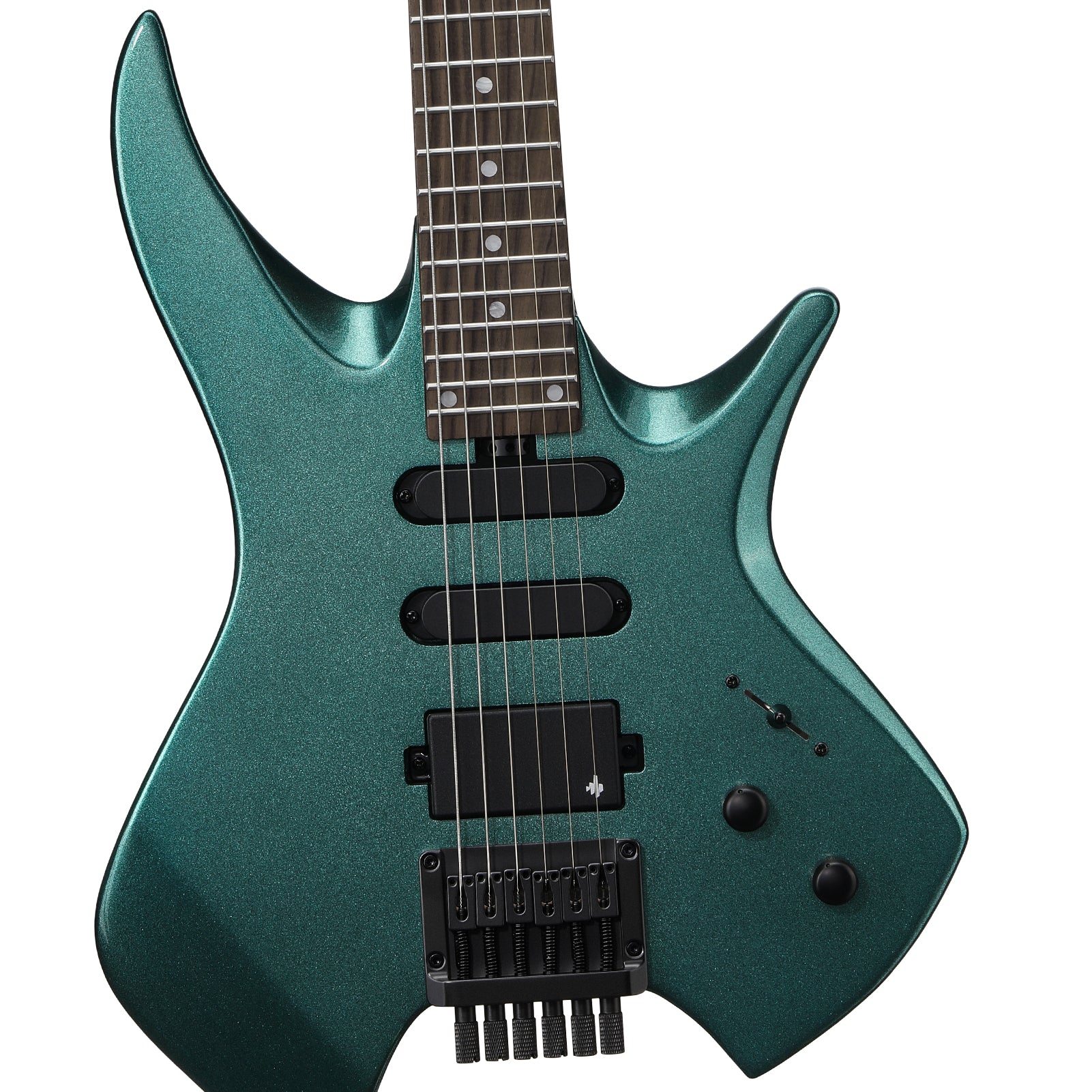 Donner HLX-500 Guitarra eléctrica sin pala-Verde##