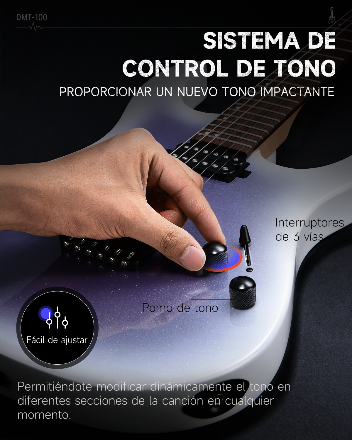 DONNER DMT-100 Guitarra Eléctrica de Cuerpo Sólido, Acabado Mate, 39 Pulgadas, Kit para Principiantes de Guitarra Eléctrica de Metal