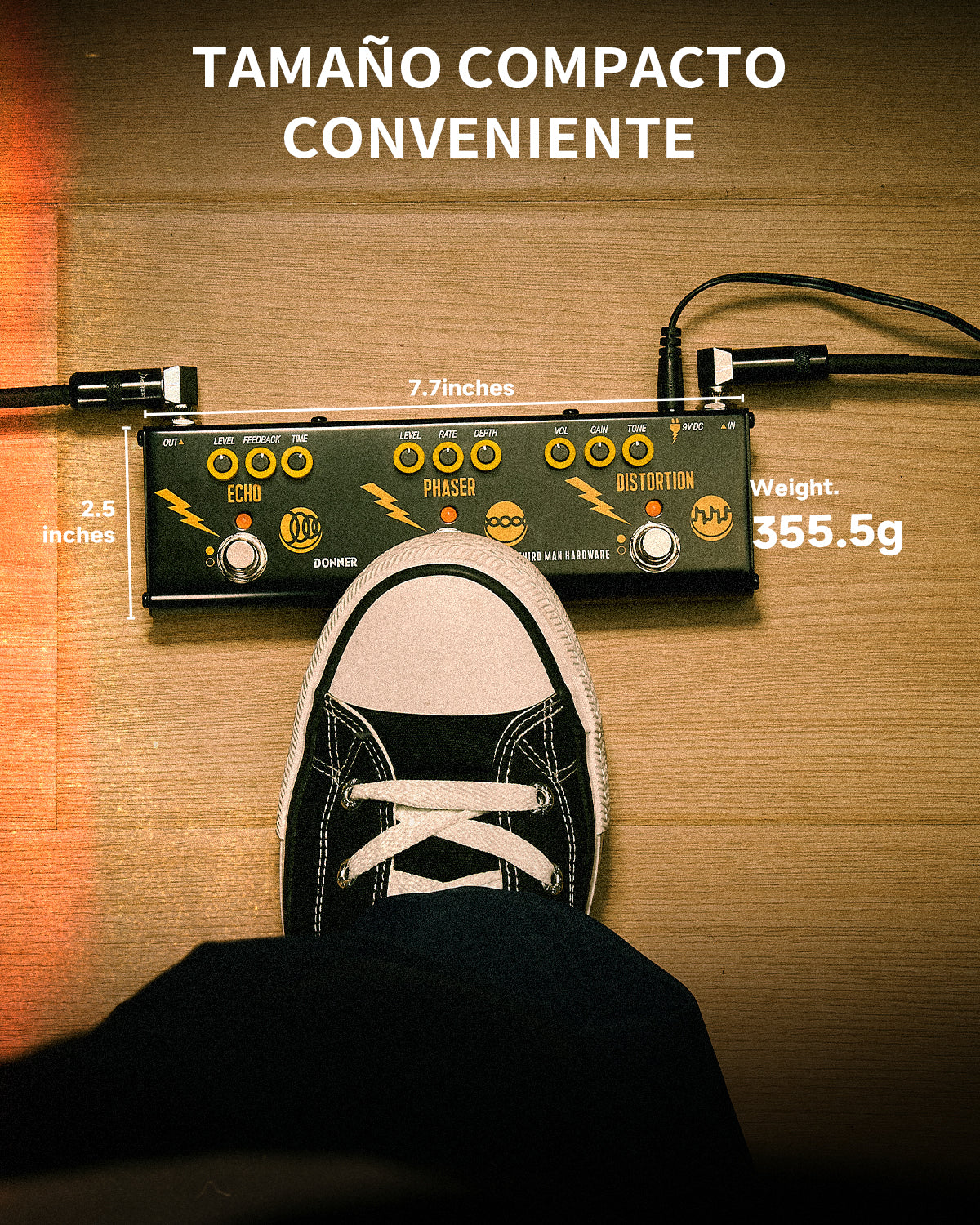Donner Triple Threat Pedal de efectos para guitarra - Negro Clásico