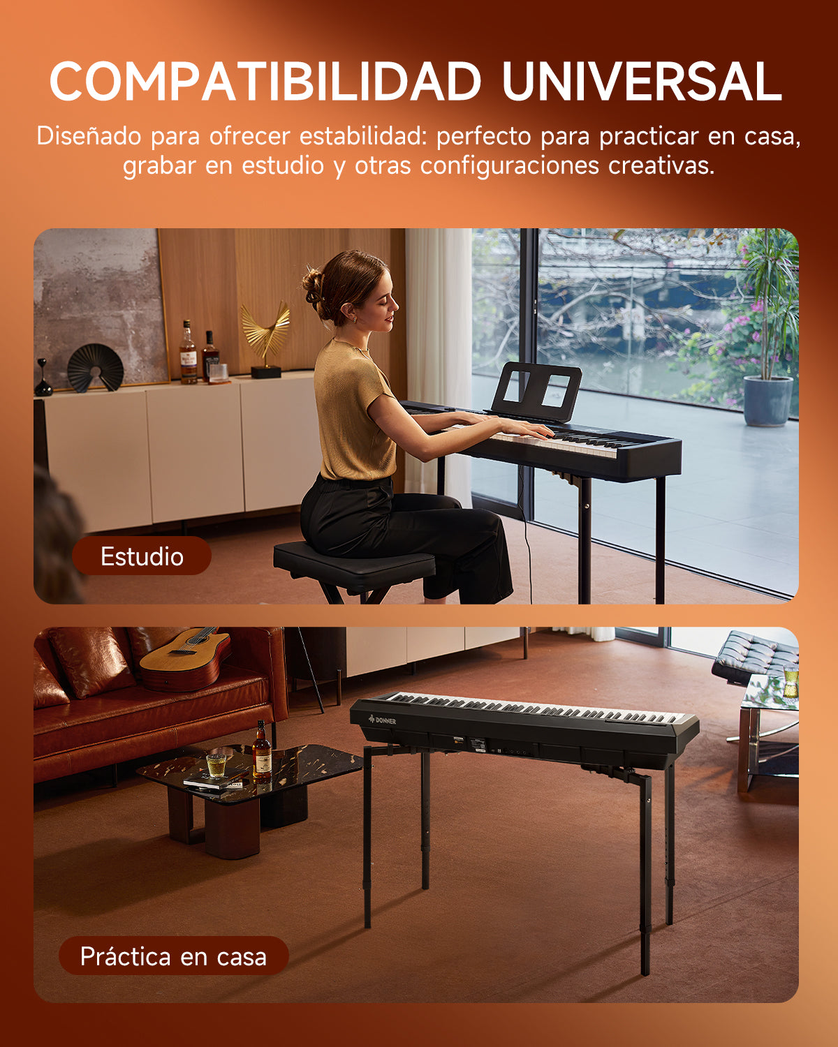 Donner DKS-200 Soporte de teclado resistente Negro
