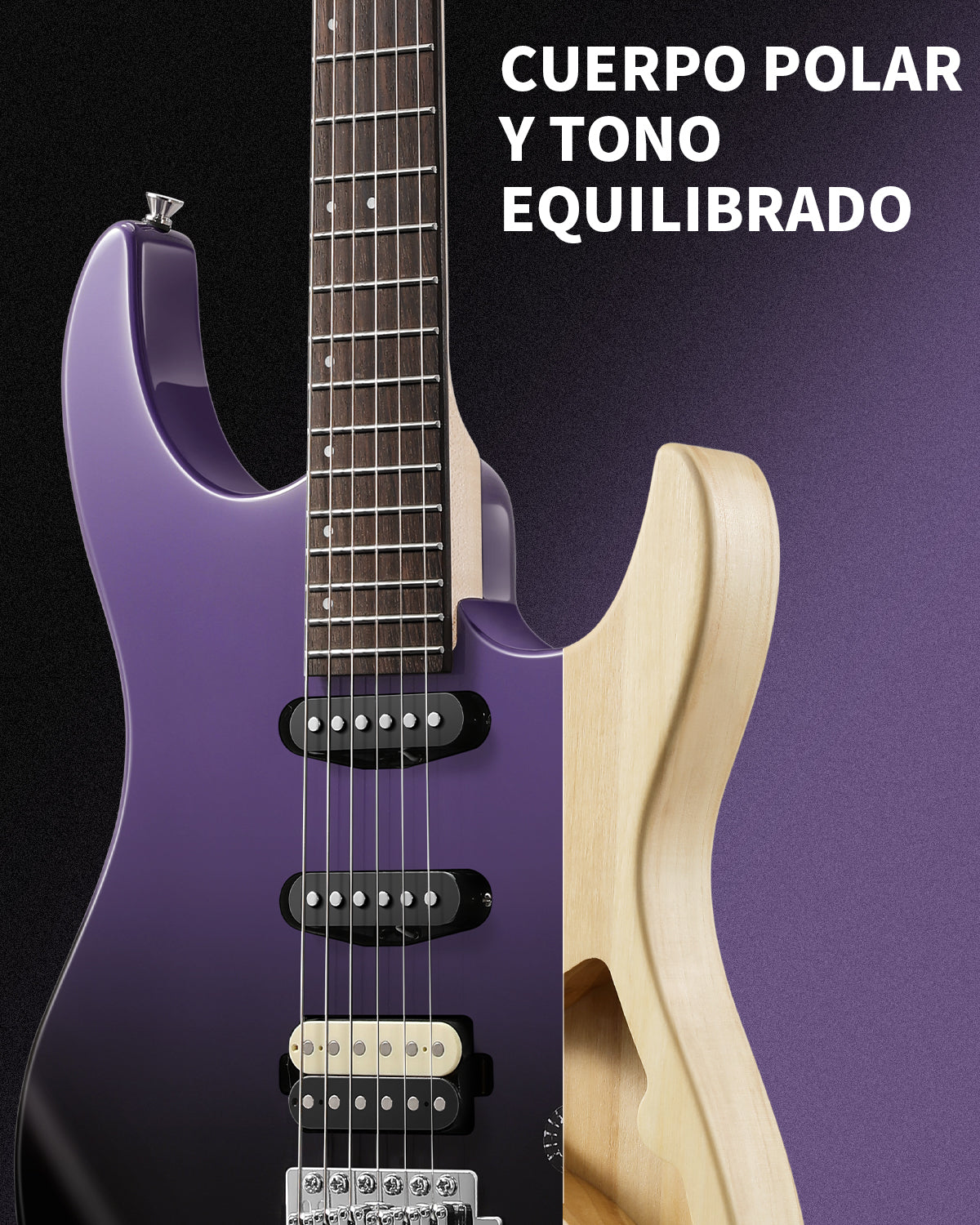 Donner DMT-66 Guitarra Midnight Purple Gradient