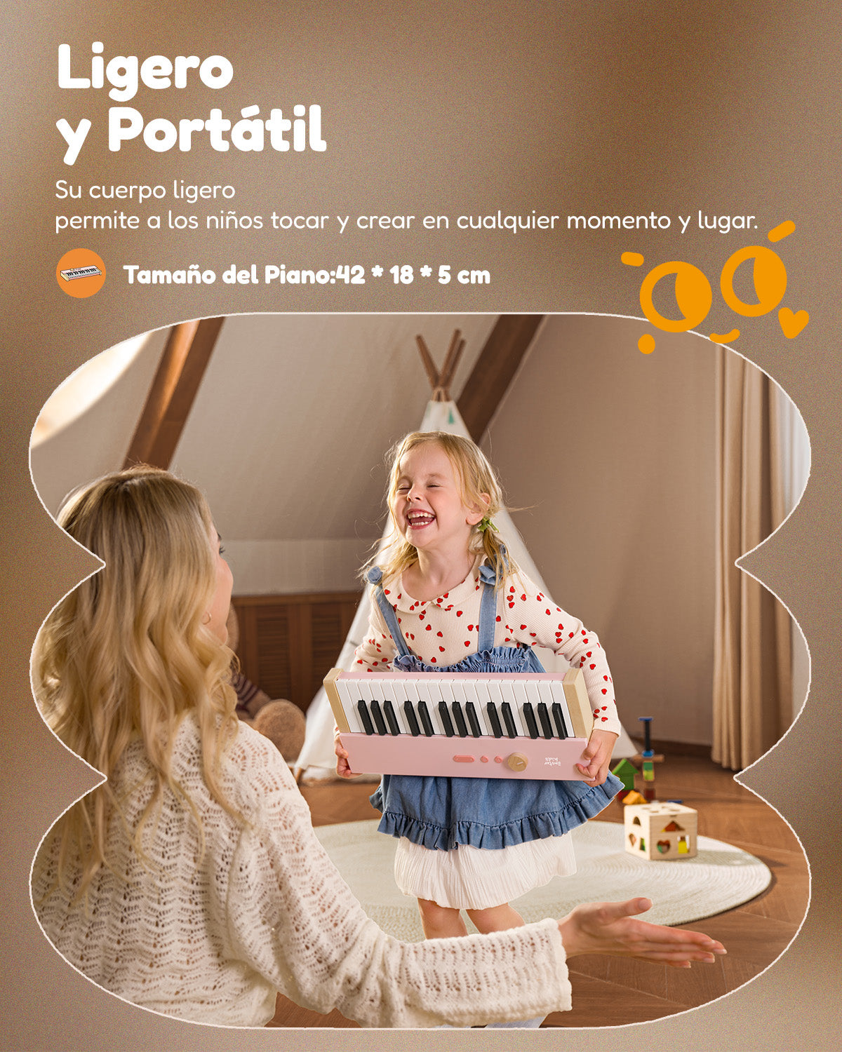 Eastar KIDO V-10 Teclado Electrónico Para Niños 32 Teclas-Rosa##