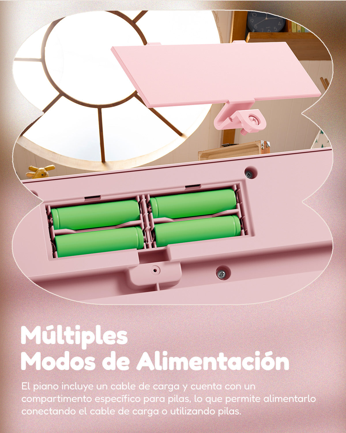 Eastar KIDO V-10 Teclado Electrónico Para Niños 32 Teclas-Rosa##