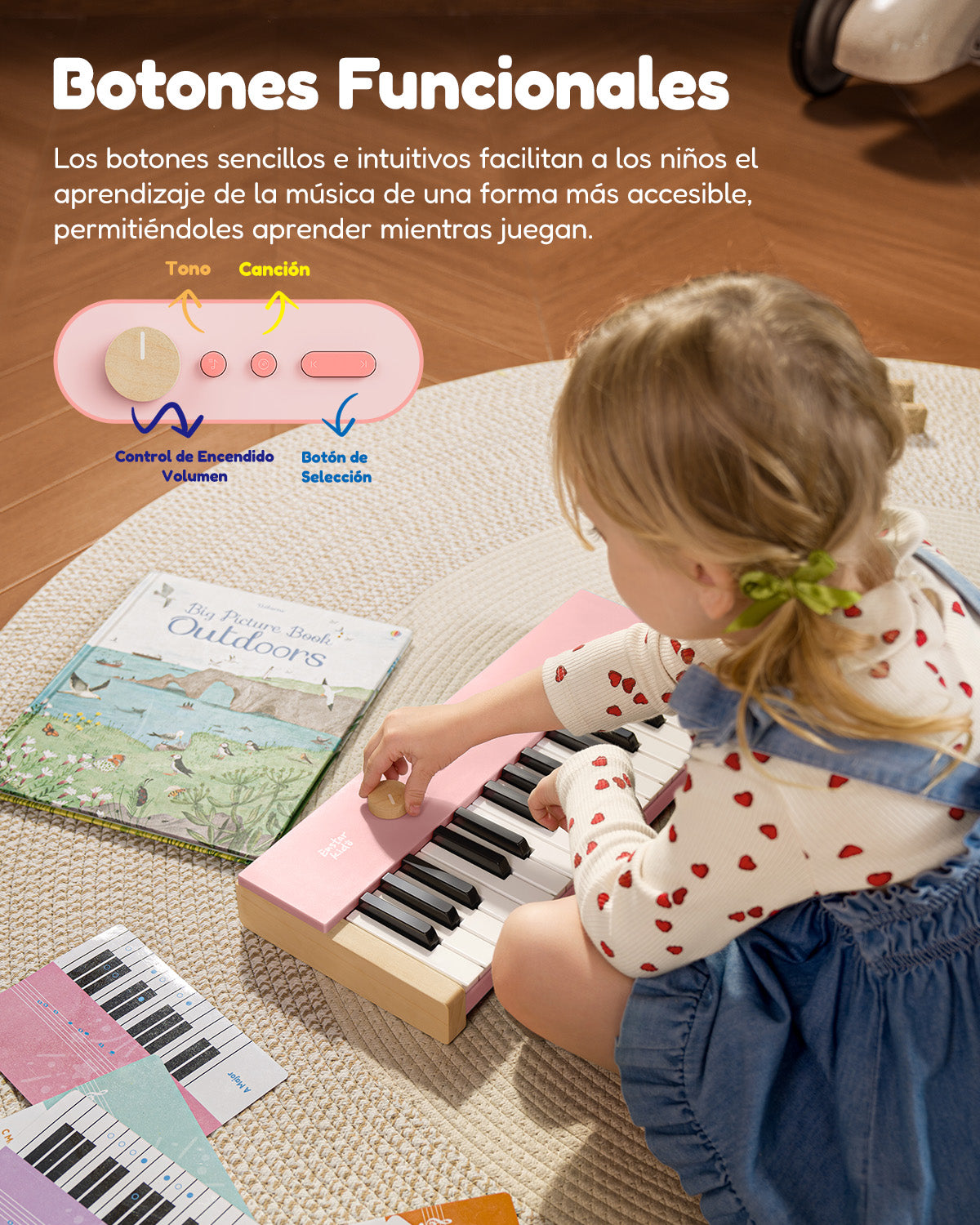 Eastar KIDO V-10 Teclado Electrónico Para Niños 32 Teclas-Rosa##