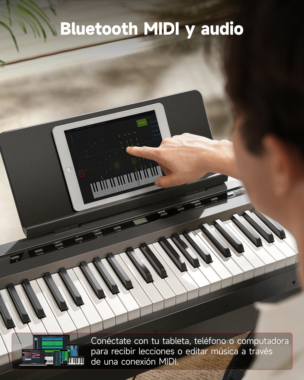 DONNER DEP-16 Piano Digital Portátil de 88 Teclas de Tamaño Completo con Pesado, Pedal de Sostenido y Fuente de Alimentación