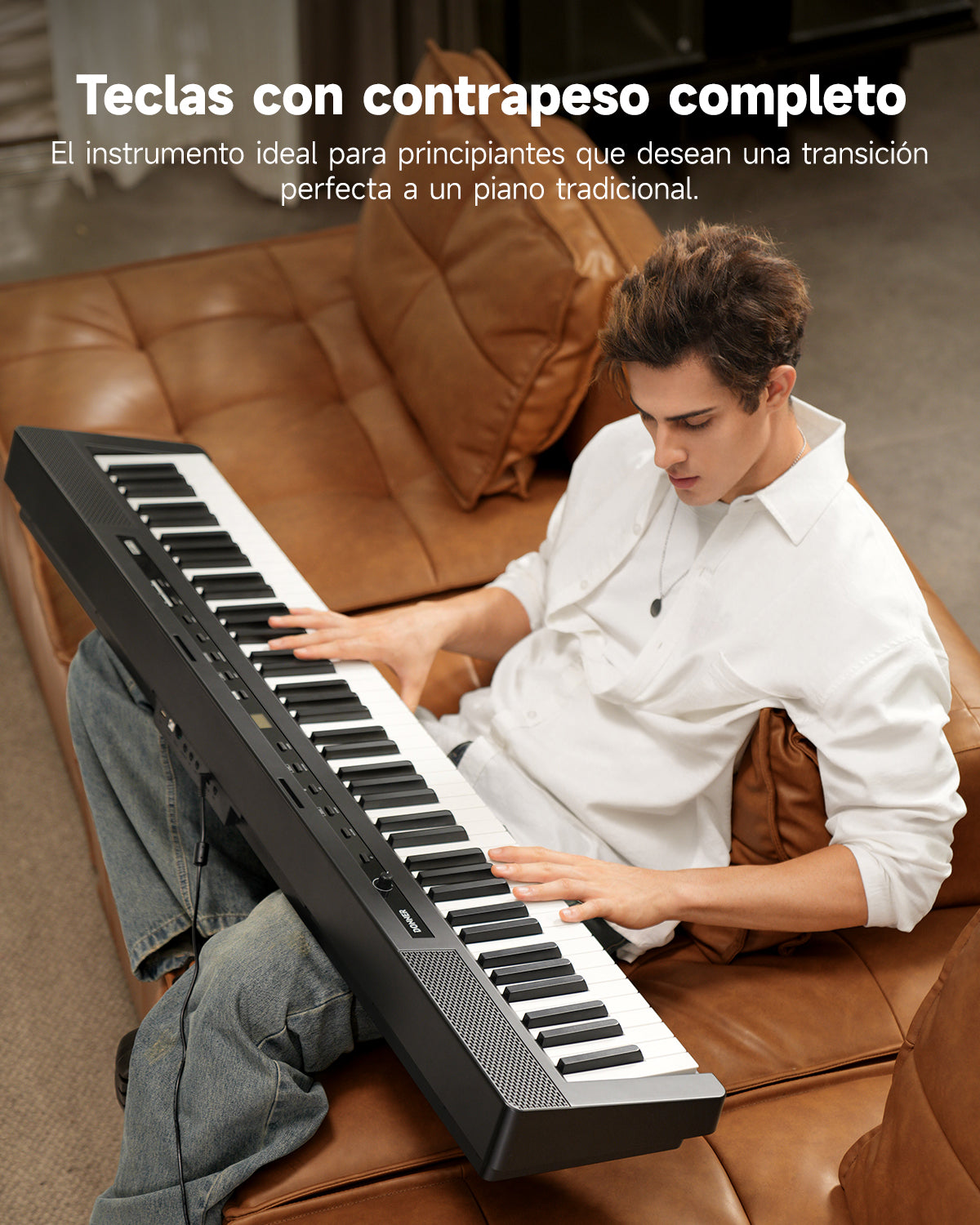 DONNER DEP-16 Piano Digital Portátil de 88 Teclas de Tamaño Completo con Pesado, Pedal de Sostenido y Fuente de Alimentación