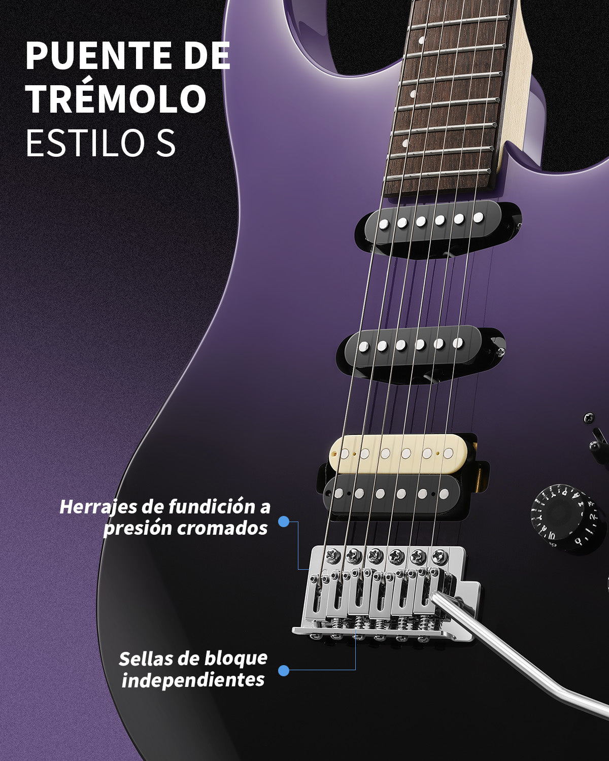 Donner DMT-66 Guitarra Midnight Purple Gradient