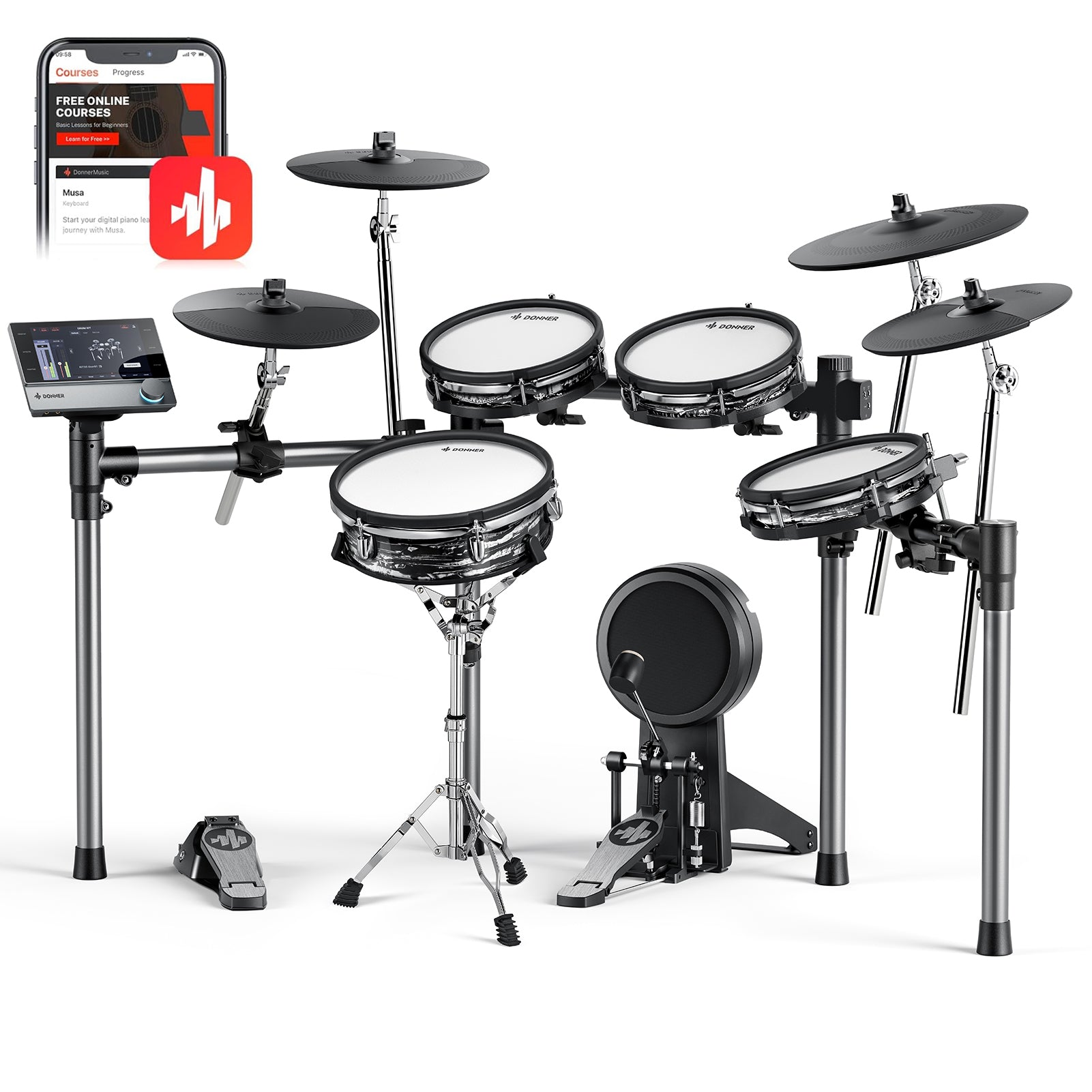 Donner BEAT MAX Batería electrónica de 5 tambores y 4 platillos