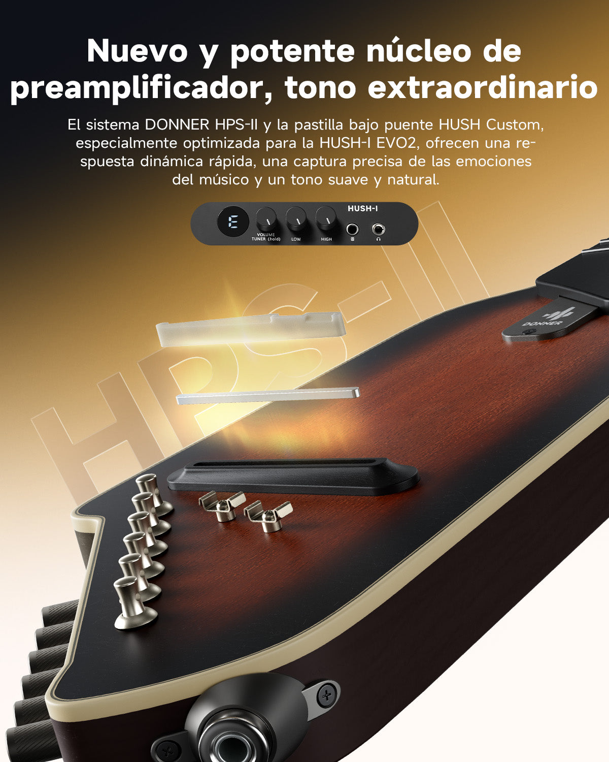 HUSH I Evo2 Guitarra-Color del atardecer##