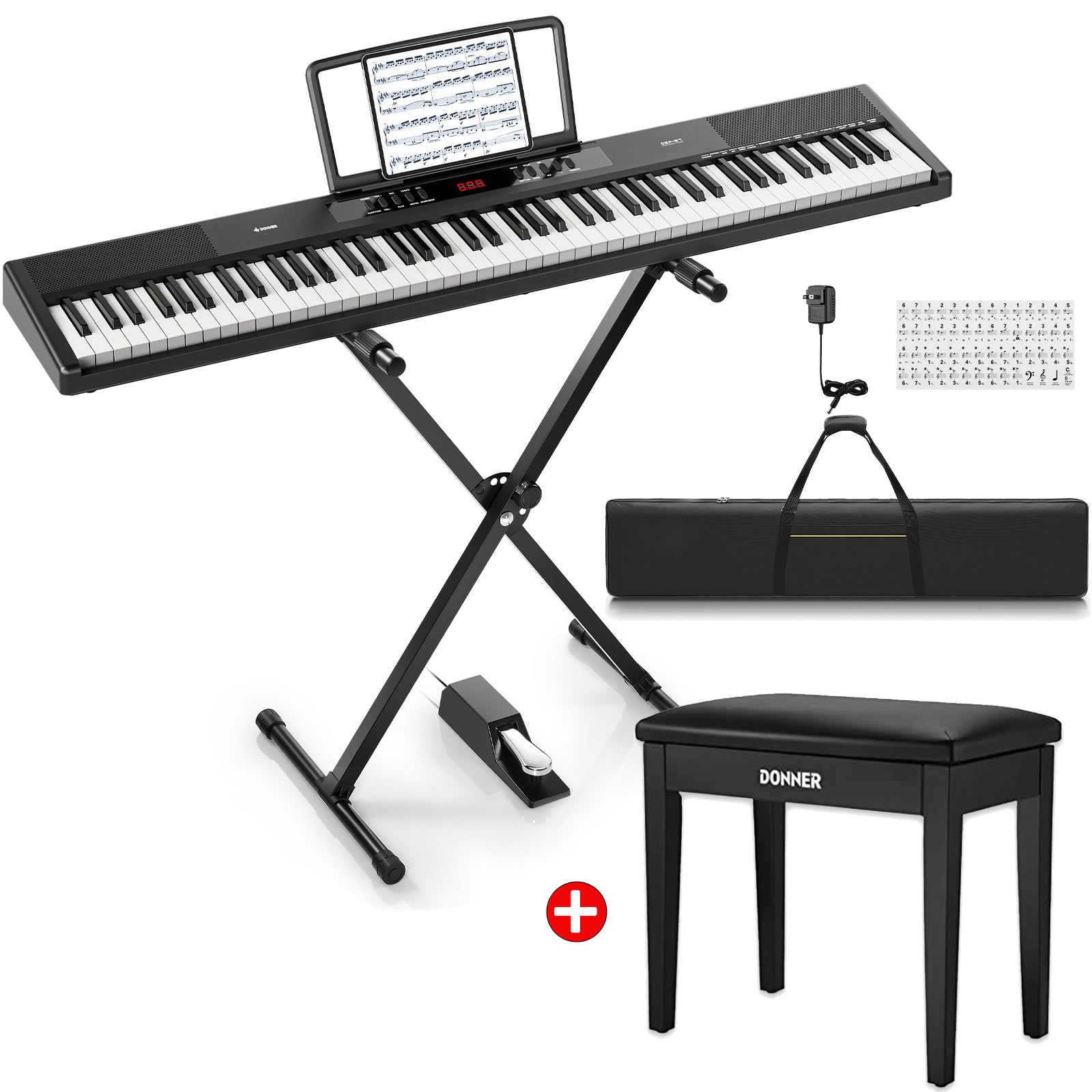 Donner DEP-07 de 88 teclas piano digital portátil con contrapesos