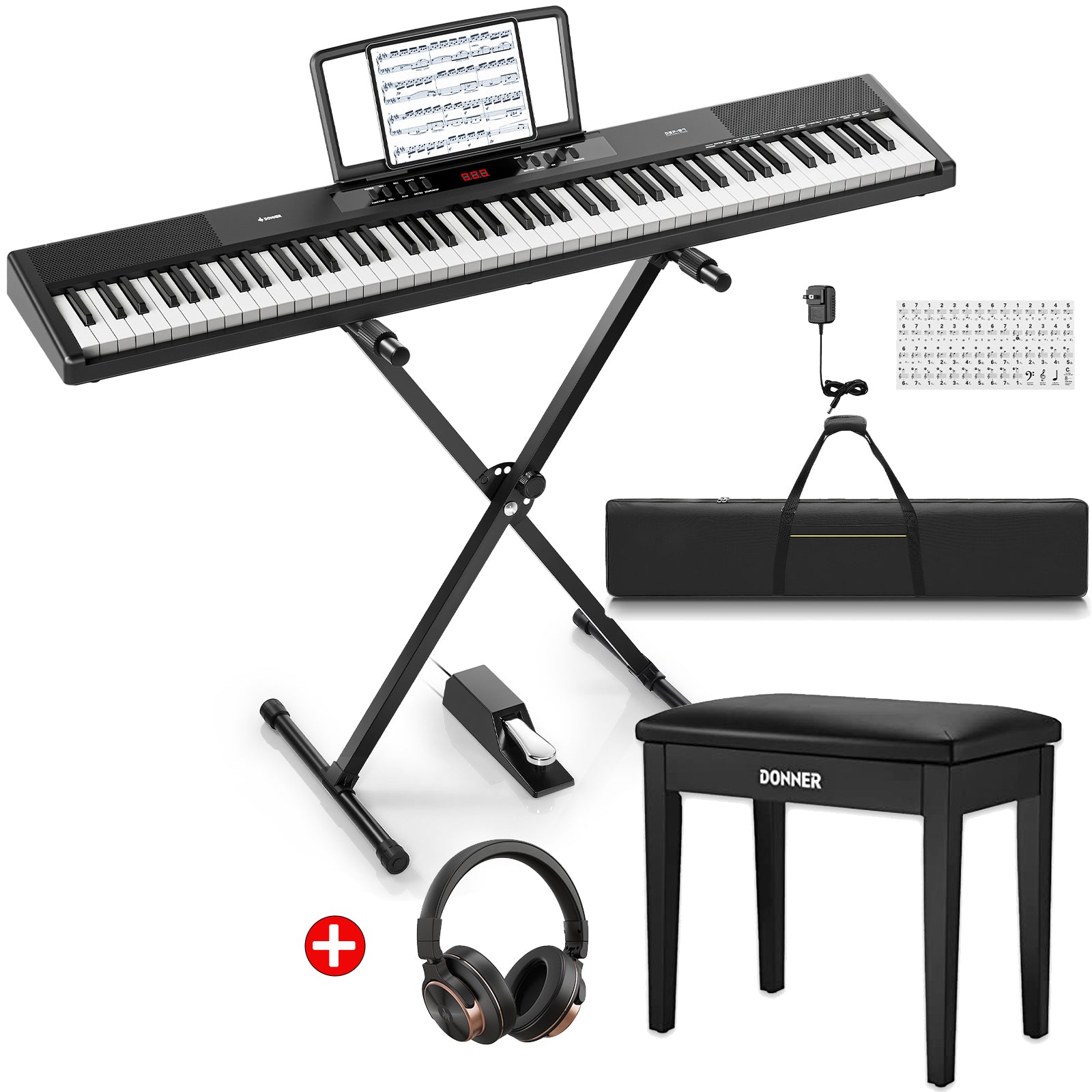 Donner DEP-07 de 88 teclas piano digital portátil con contrapesos