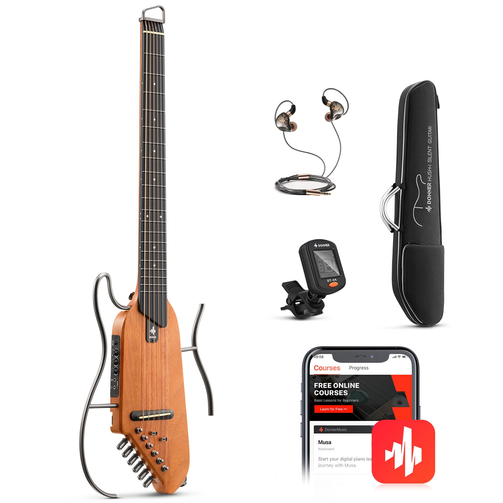 Donner HUSH™ I Guitarra Viajera Acústica-Eléctrica