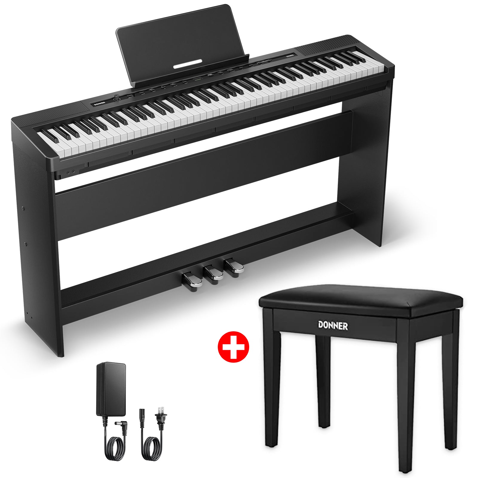 DONNER DEP-16S Piano digital portátil con soporte