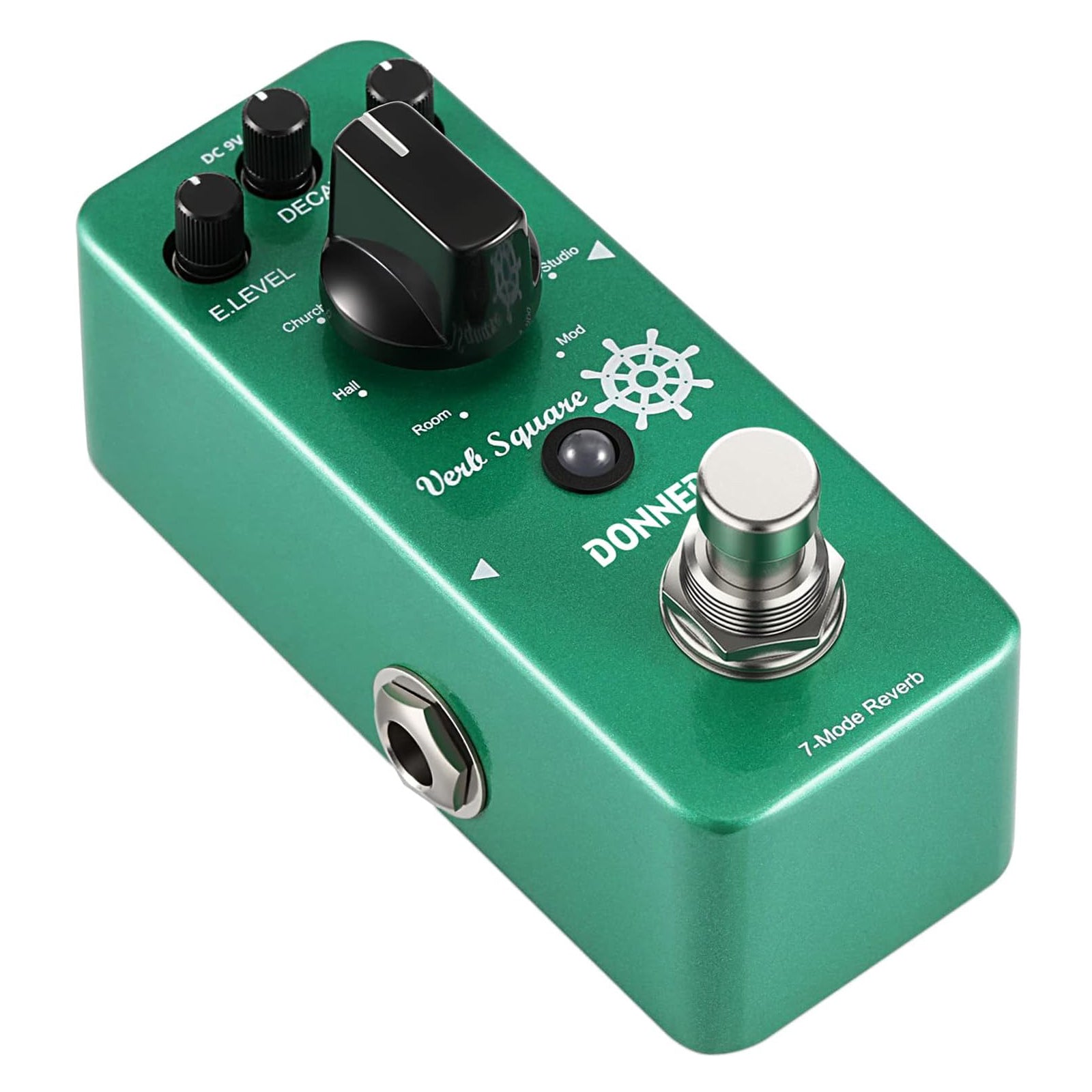 Donner Pedal de guitarra Verb Square Reverb Efectos digitales de 7 modos con True Bypass