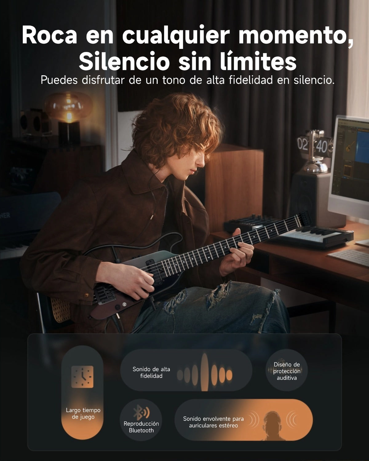 Donner HUSH™ X PRO Guitarra Eléctrica-Brillo Medianoche##