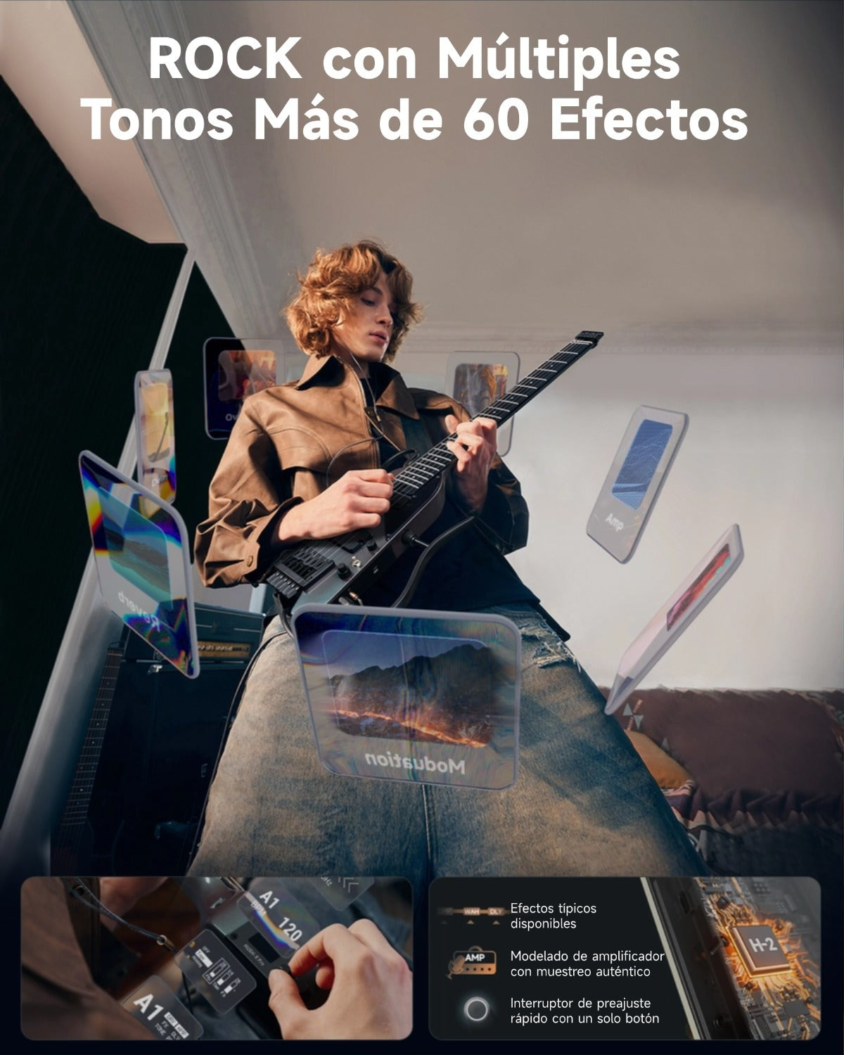 Donner HUSH™ X PRO Guitarra Eléctrica-Brillo Medianoche##