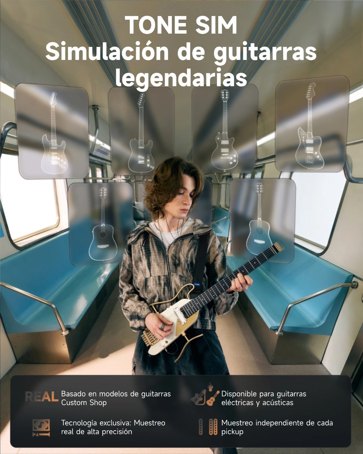 Donner HUSH™ X PRO Guitarra Eléctrica-Blanco Lujo##
