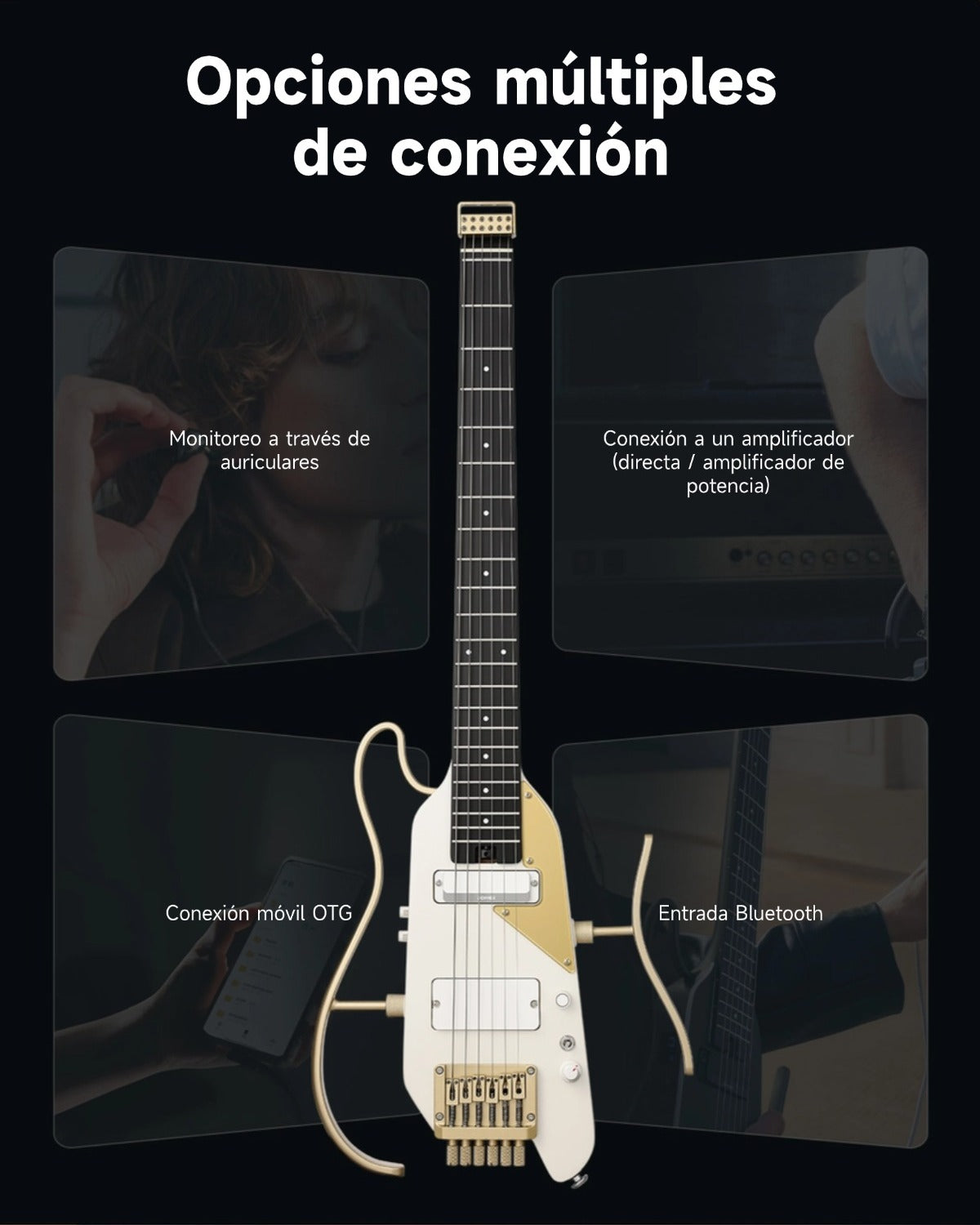 Donner HUSH™ X PRO Guitarra Eléctrica-Blanco Lujo##