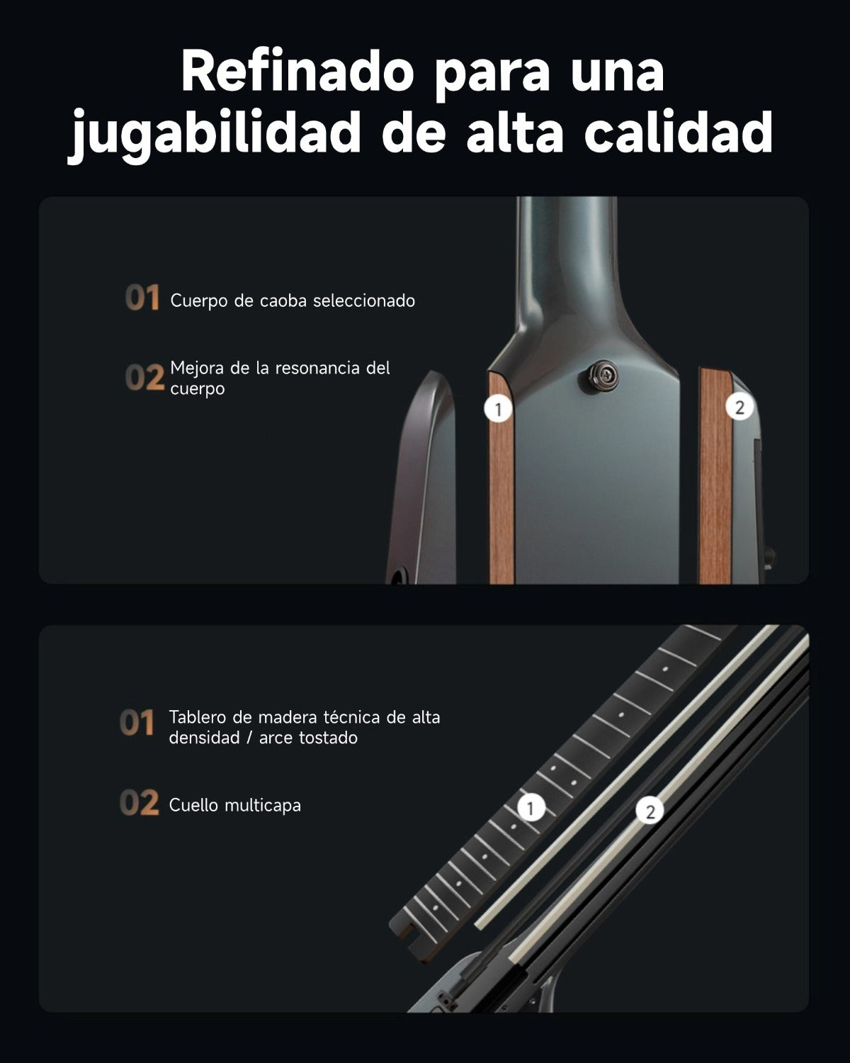 Donner HUSH™ X PRO Guitarra Eléctrica-Brillo Medianoche##