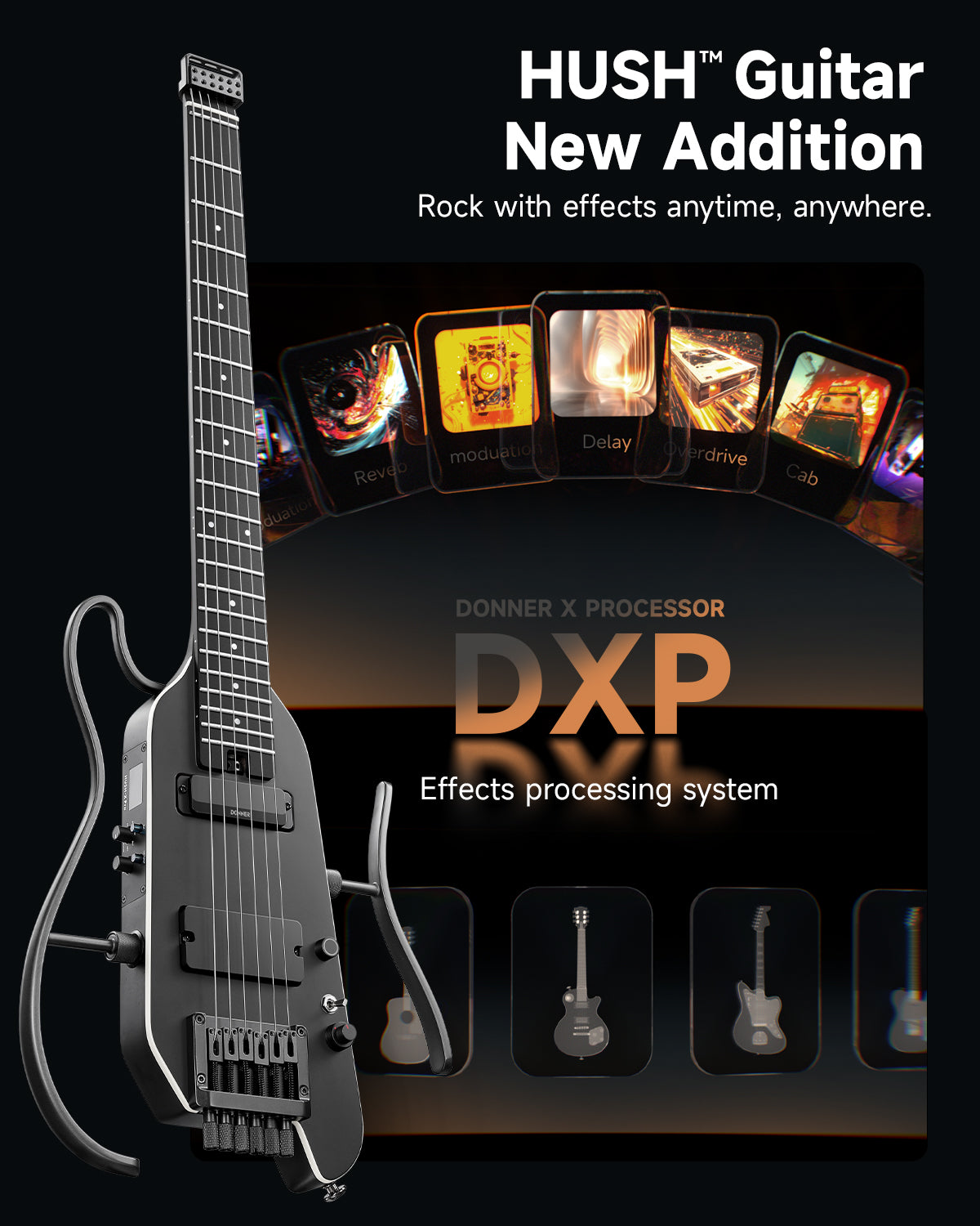 Donner HUSH-X PRO Guitarra Eléctrica