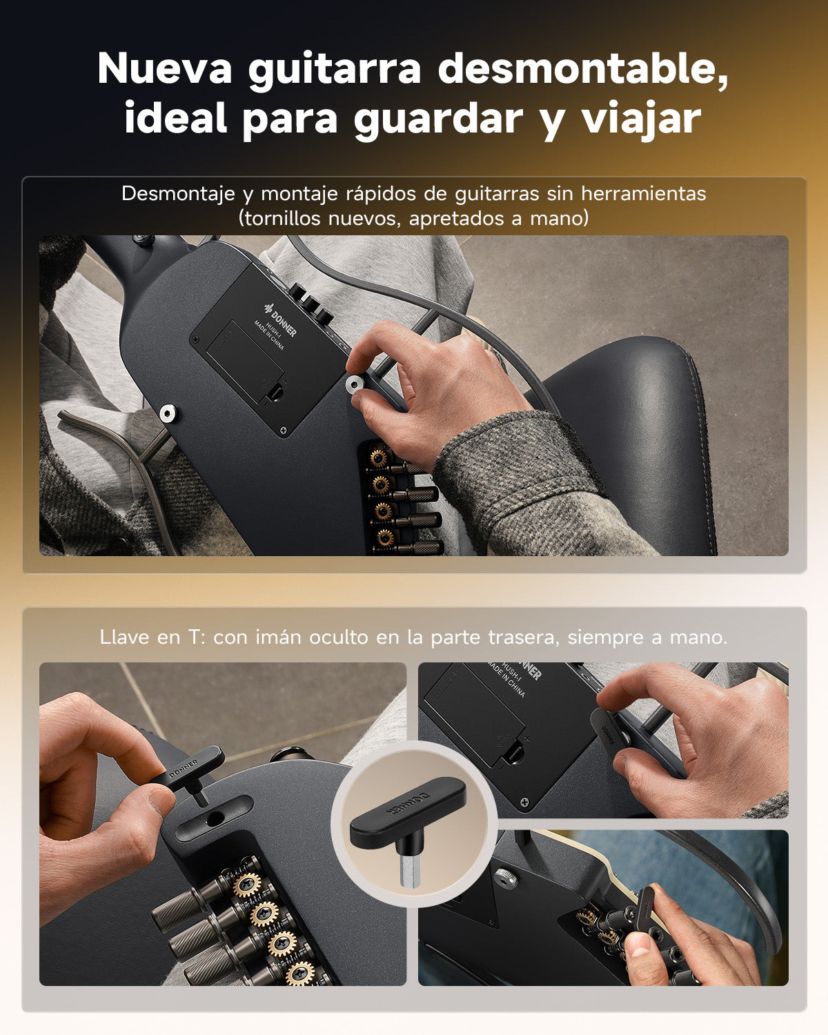 HUSH I Evo2 Guitarra-Negro##